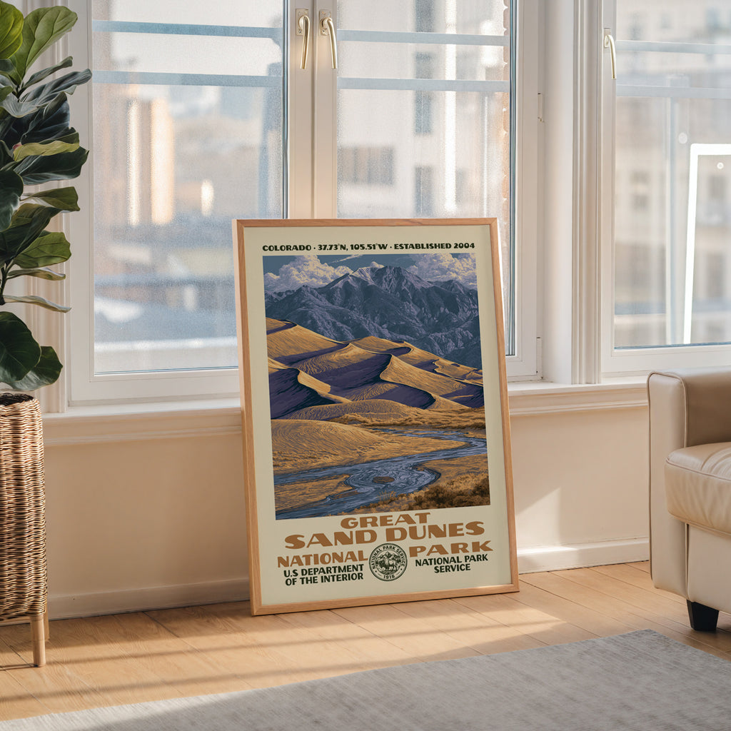 Great Sand Dunes National Park Vintage WPA Art