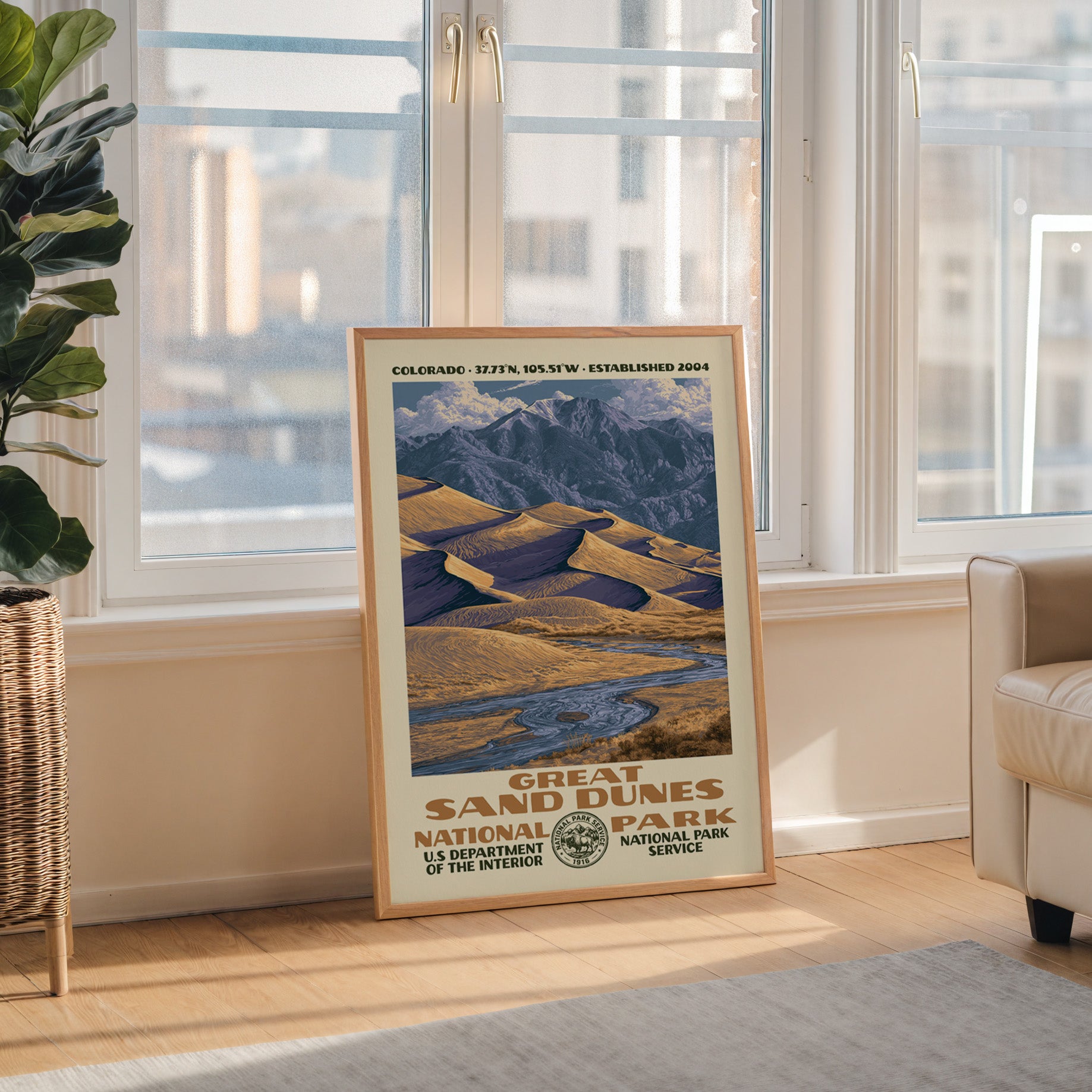 Great Sand Dunes National Park Vintage WPA Art