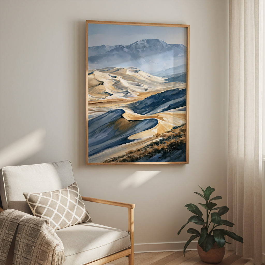 Great Sand Dunes National Park Watercolor Art