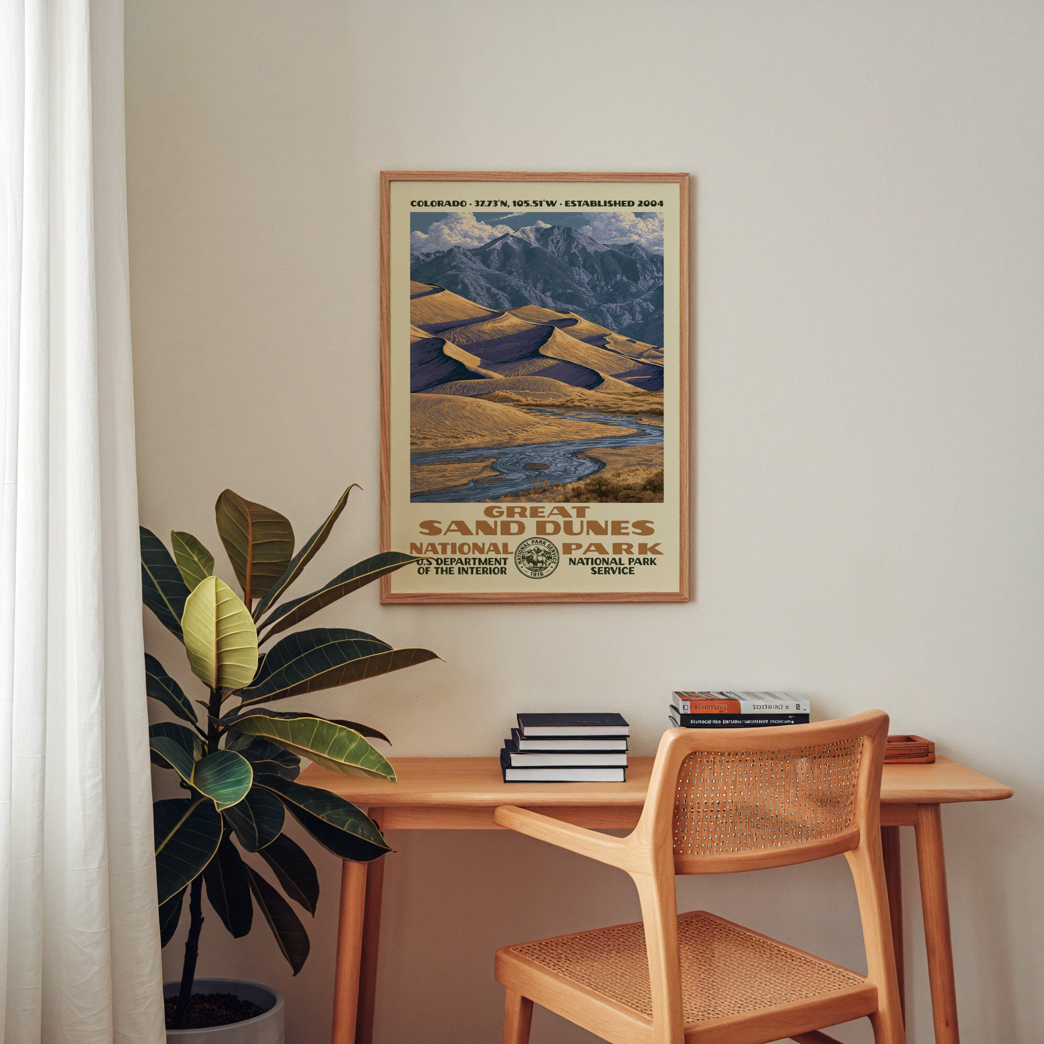 Great Sand Dunes National Park Vintage WPA Art