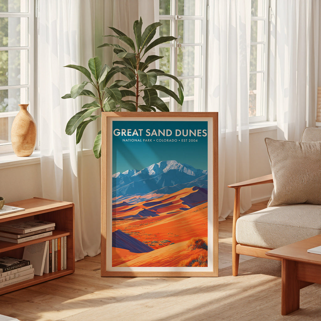 Retro Great Sand Dunes National Park Print