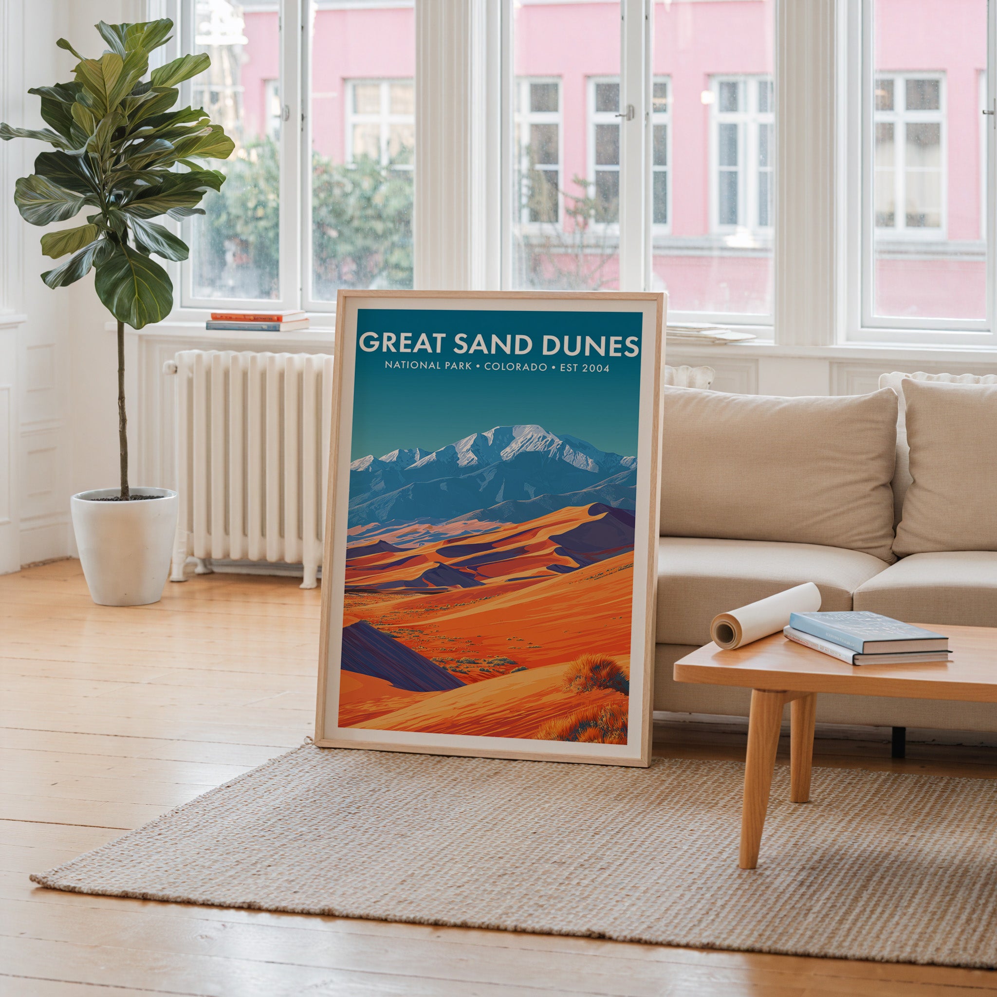 Retro Great Sand Dunes National Park Print