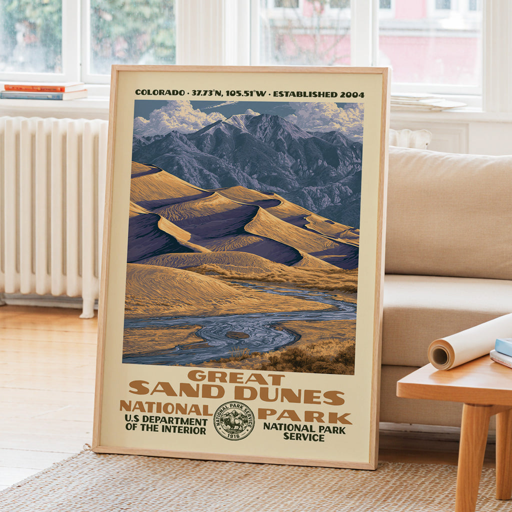 Great Sand Dunes National Park Vintage WPA Art