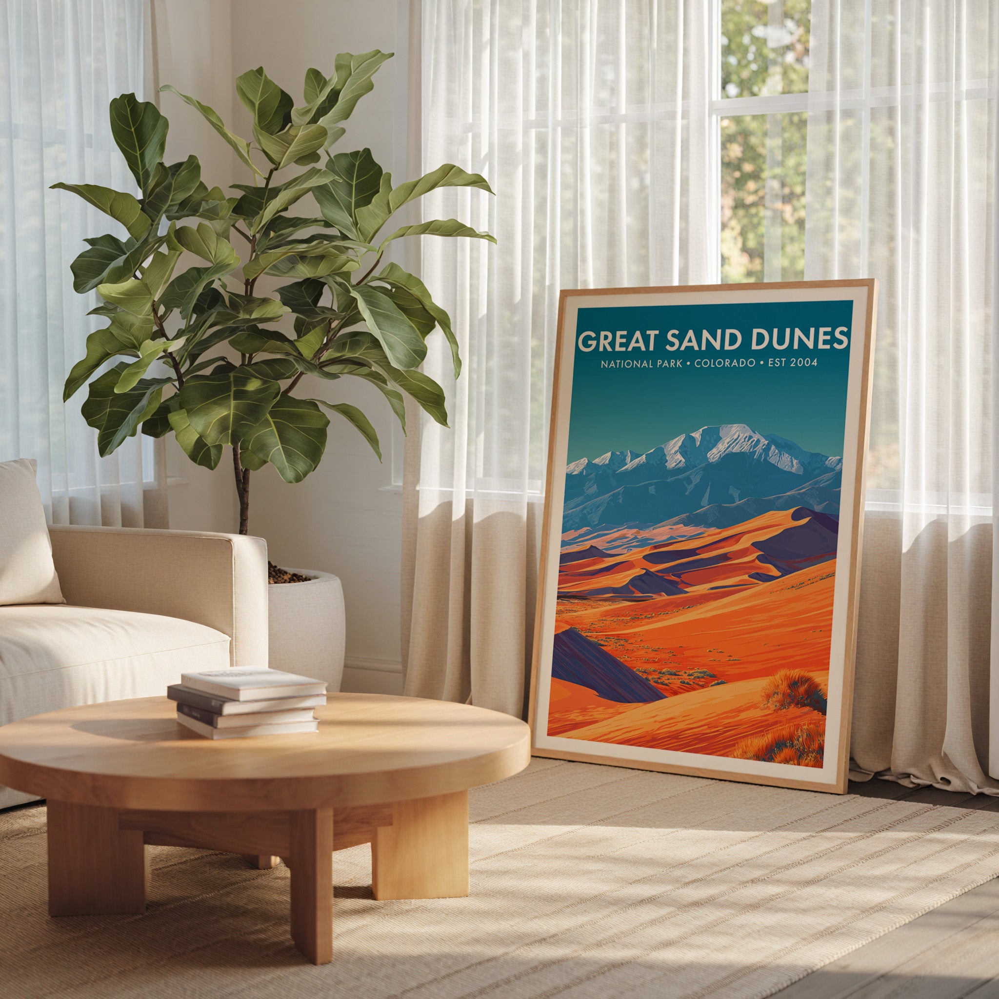 Retro Great Sand Dunes National Park Print