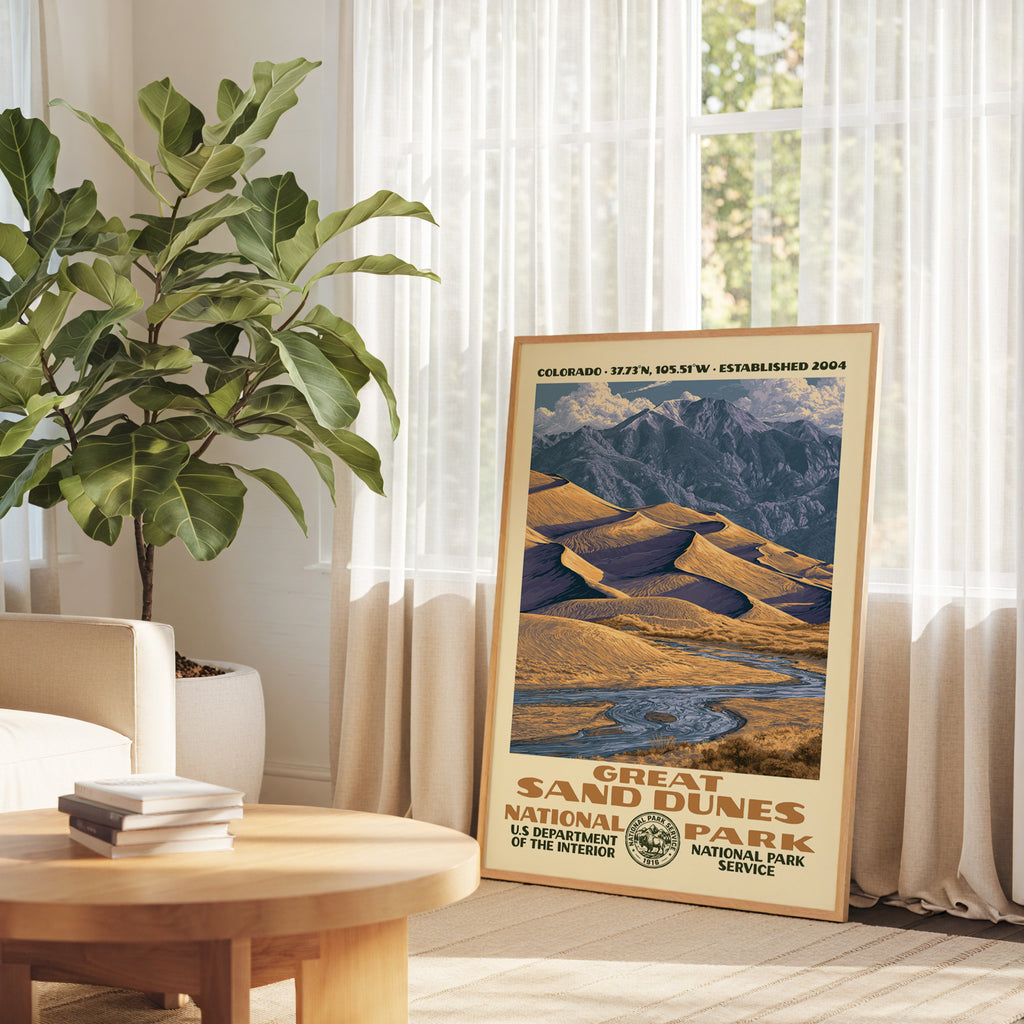 Great Sand Dunes National Park Vintage WPA Art