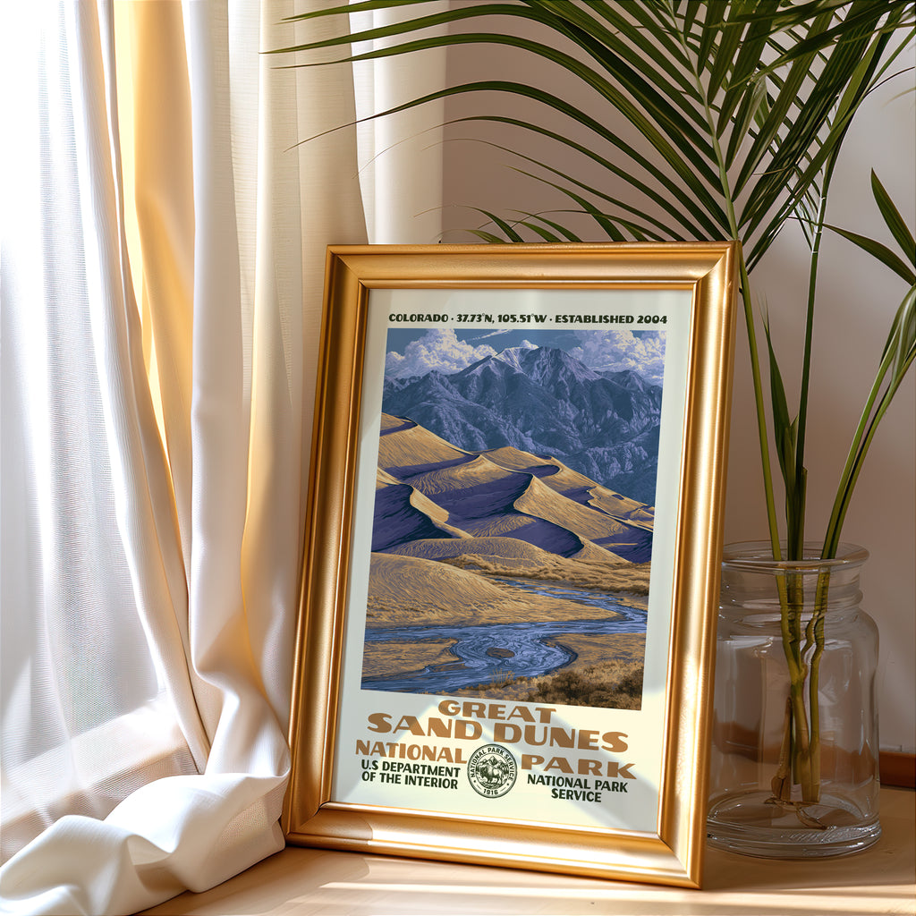 Great Sand Dunes National Park Vintage WPA Art