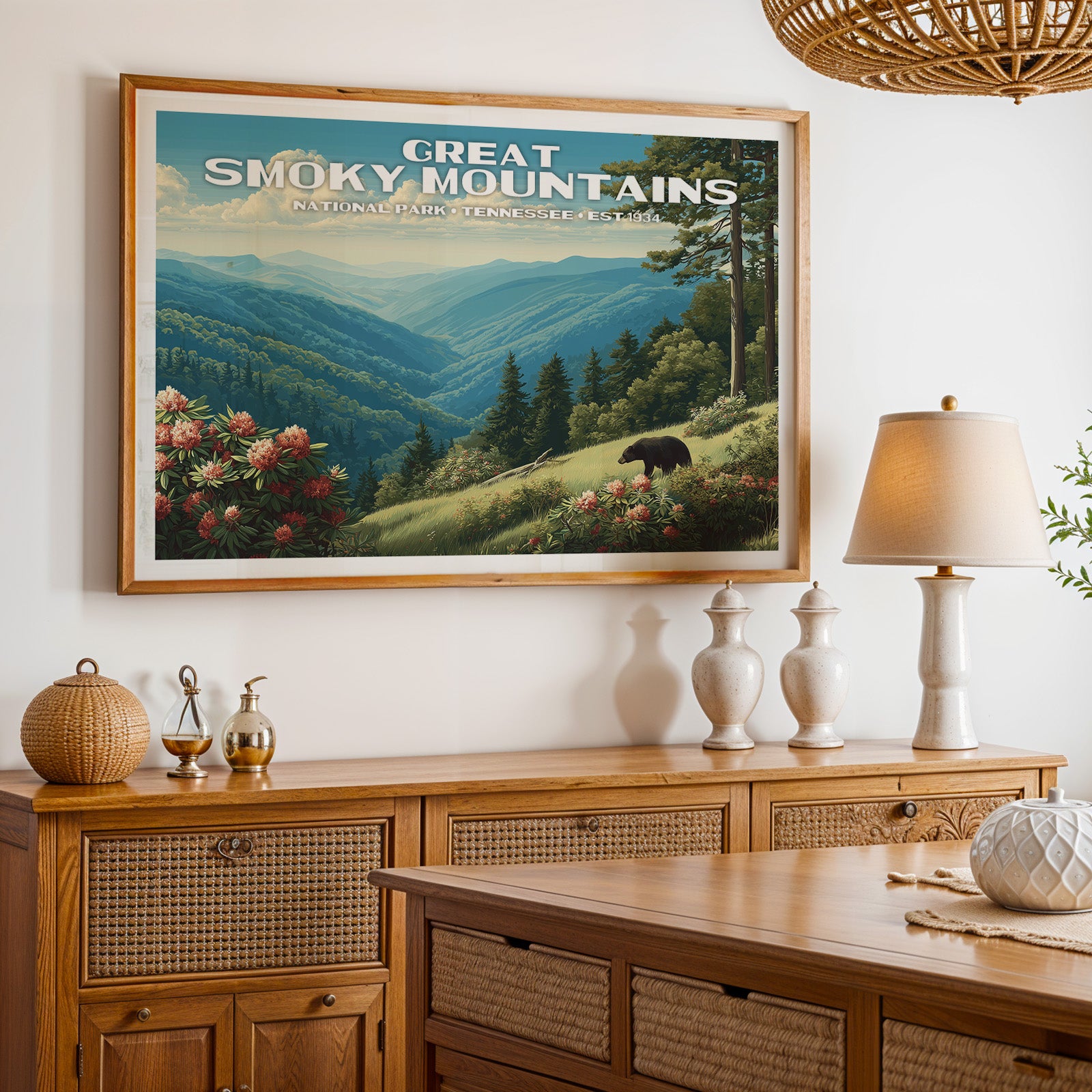 Great Smoky Mountains National Park Horizontal Vintage Art