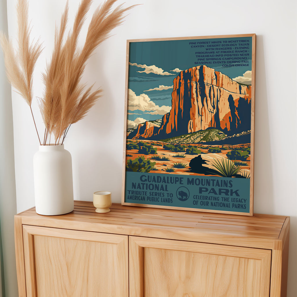 Guadalupe Mountains National Park Vintage WPA Art