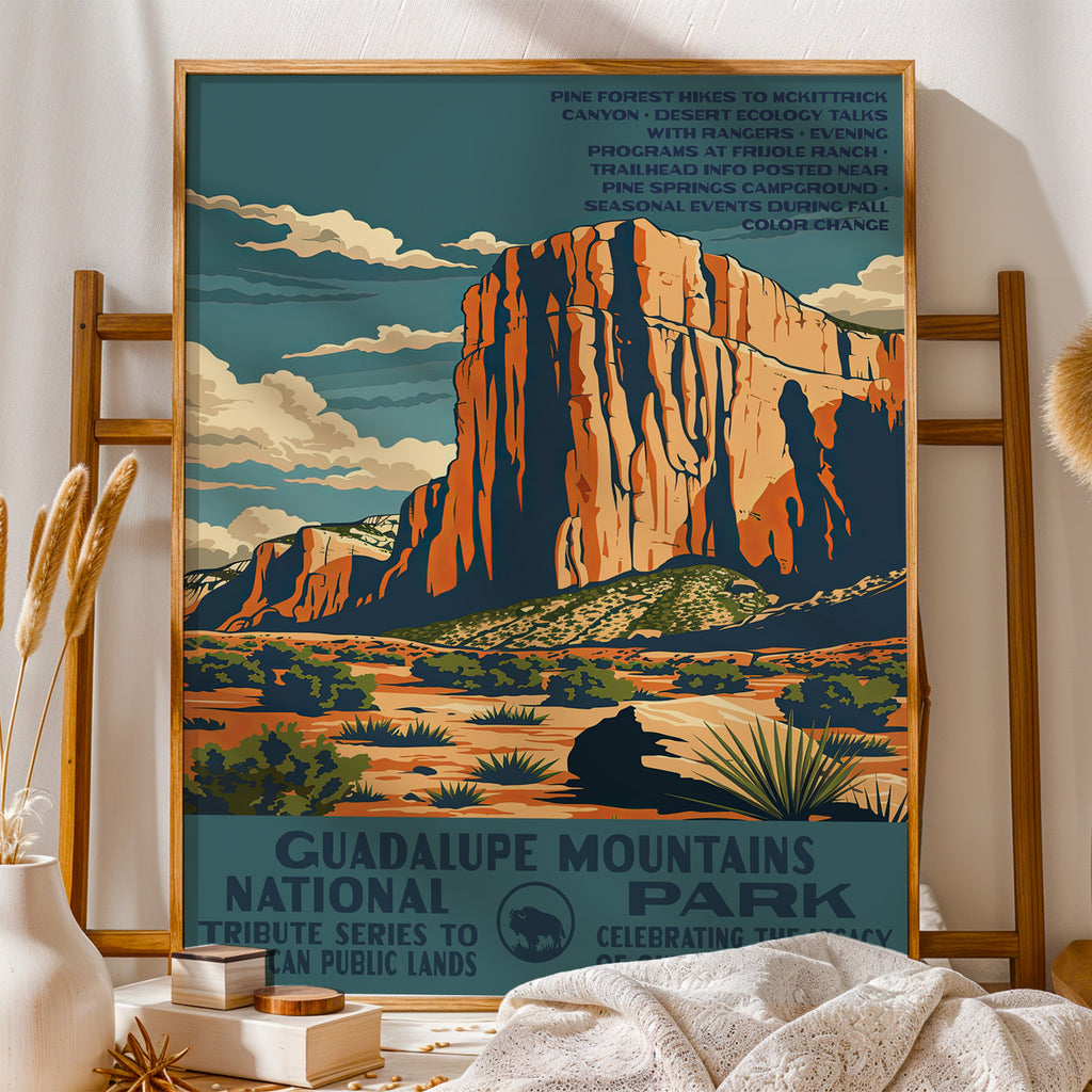 Guadalupe Mountains National Park Vintage WPA Art