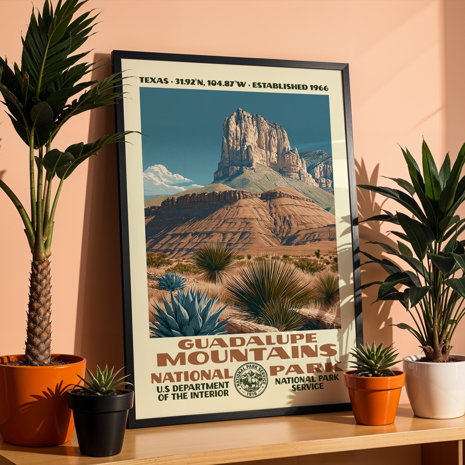 Guadalupe Mountains National Park Vintage WPA Art