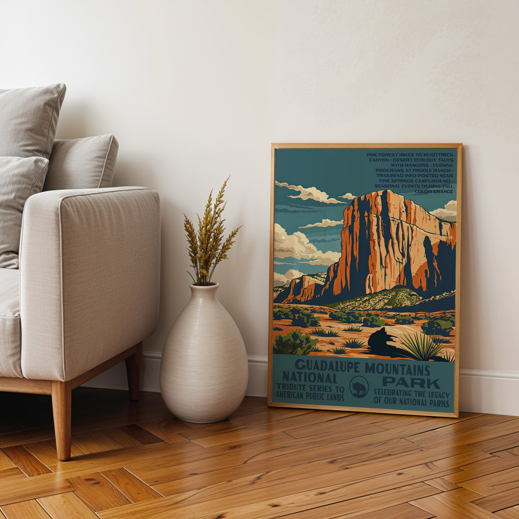 Guadalupe Mountains National Park Vintage WPA Art