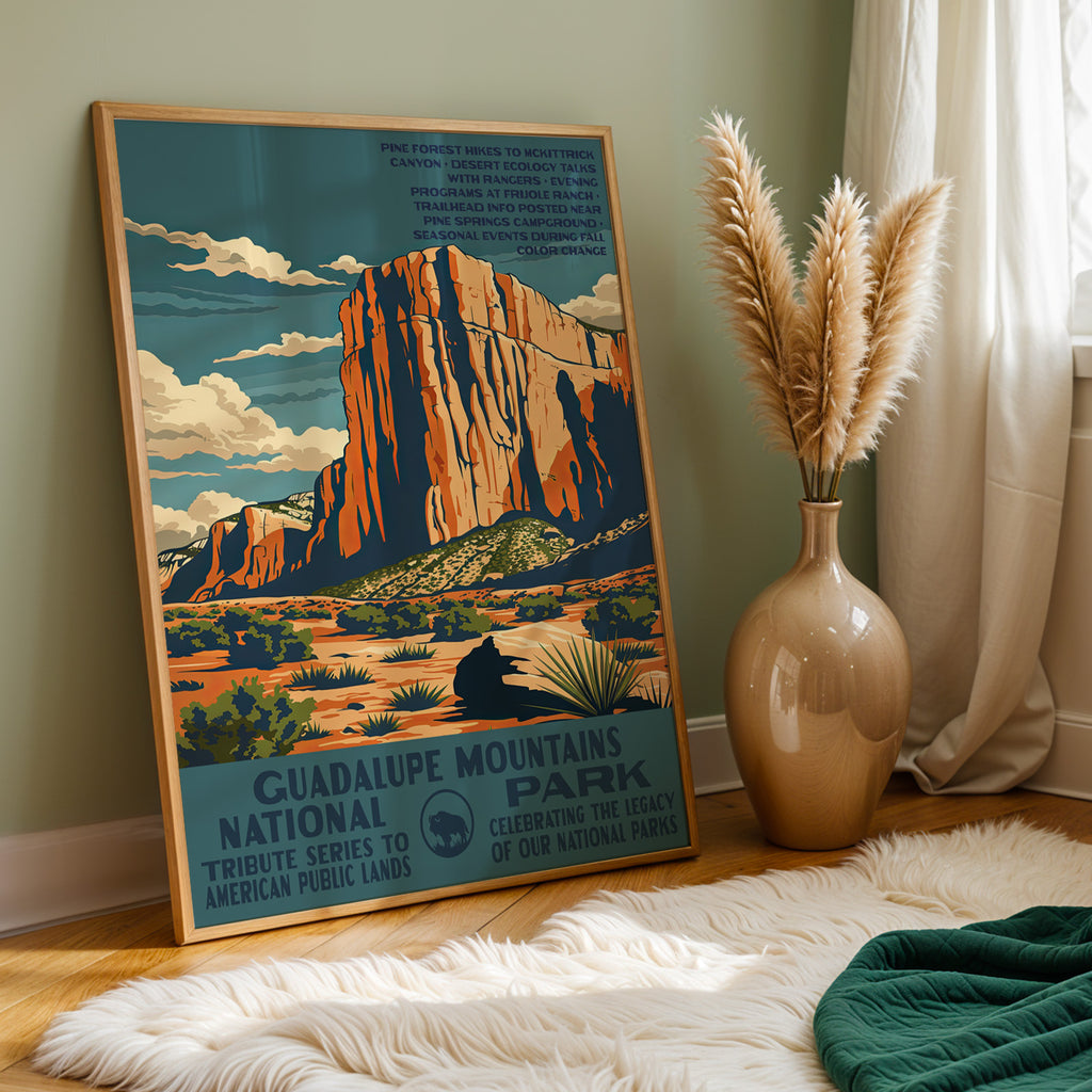 Guadalupe Mountains National Park Vintage WPA Art