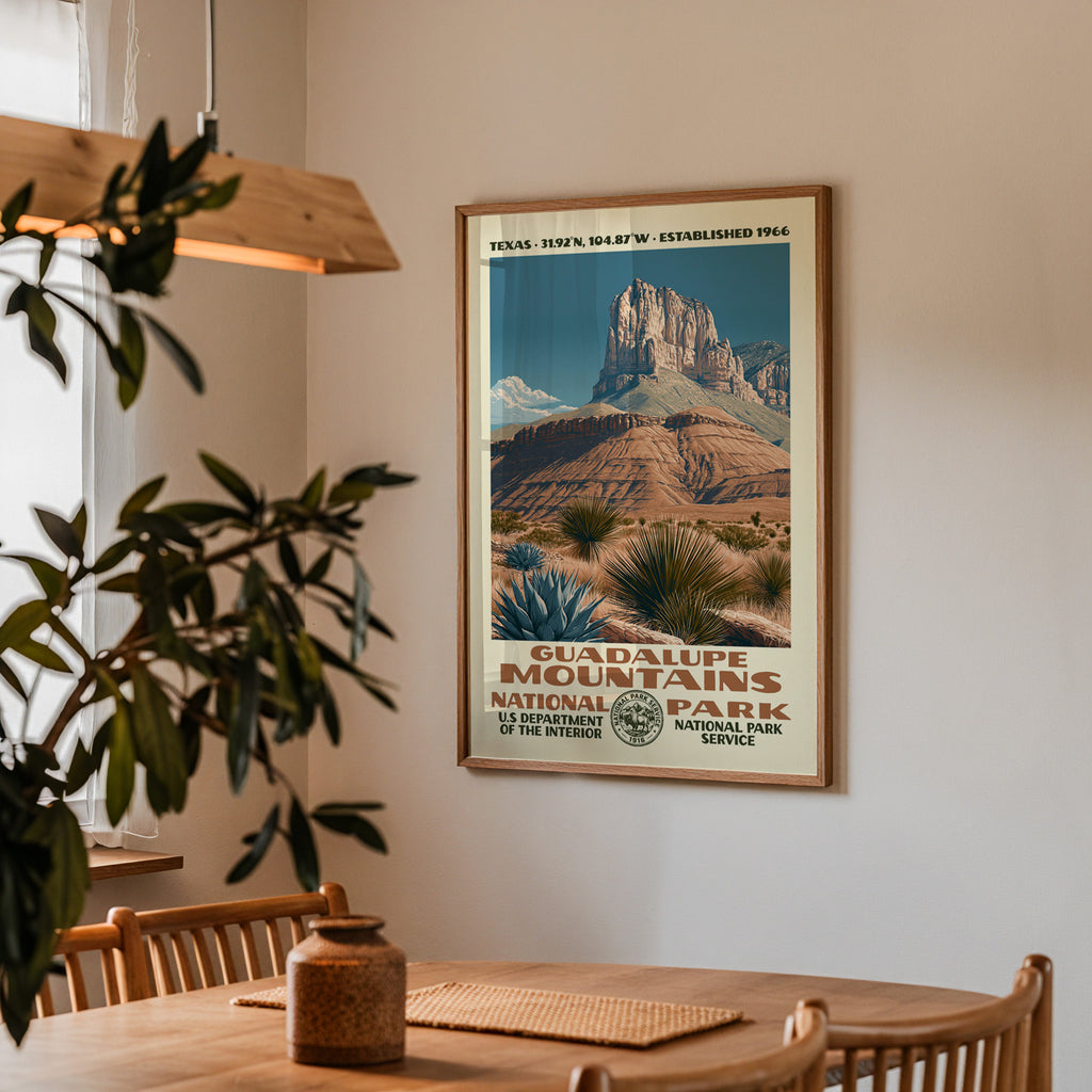 Guadalupe Mountains National Park Vintage WPA Art