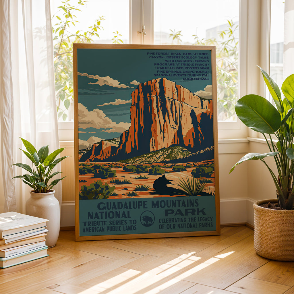 Guadalupe Mountains National Park Vintage WPA Art