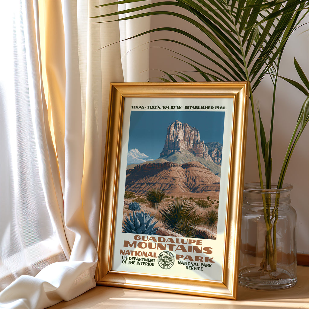 Guadalupe Mountains National Park Vintage WPA Art