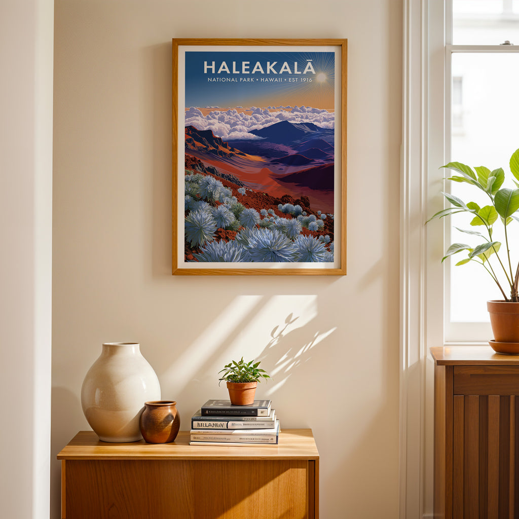Retro Haleakalā National Park Print