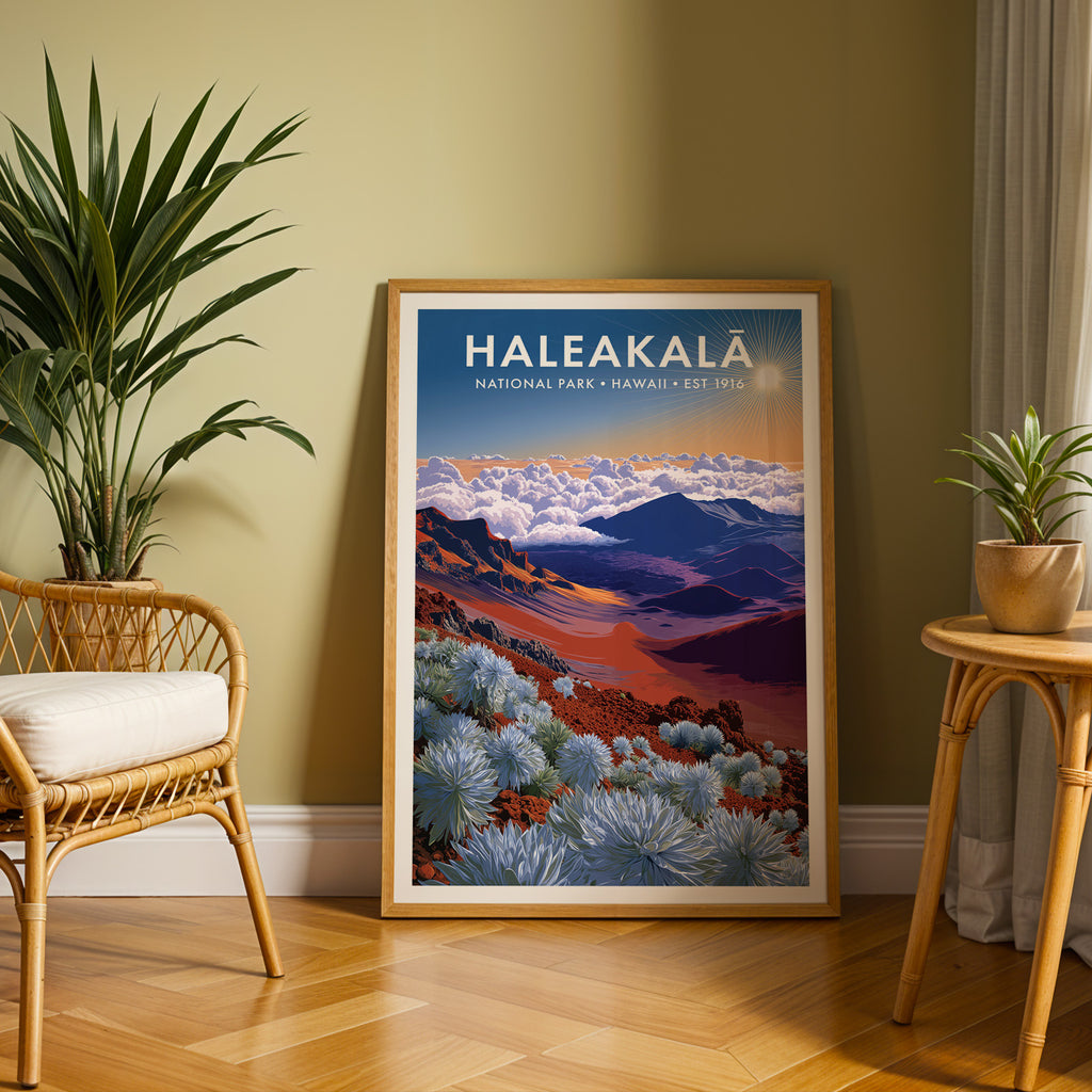 Retro Haleakalā National Park Print