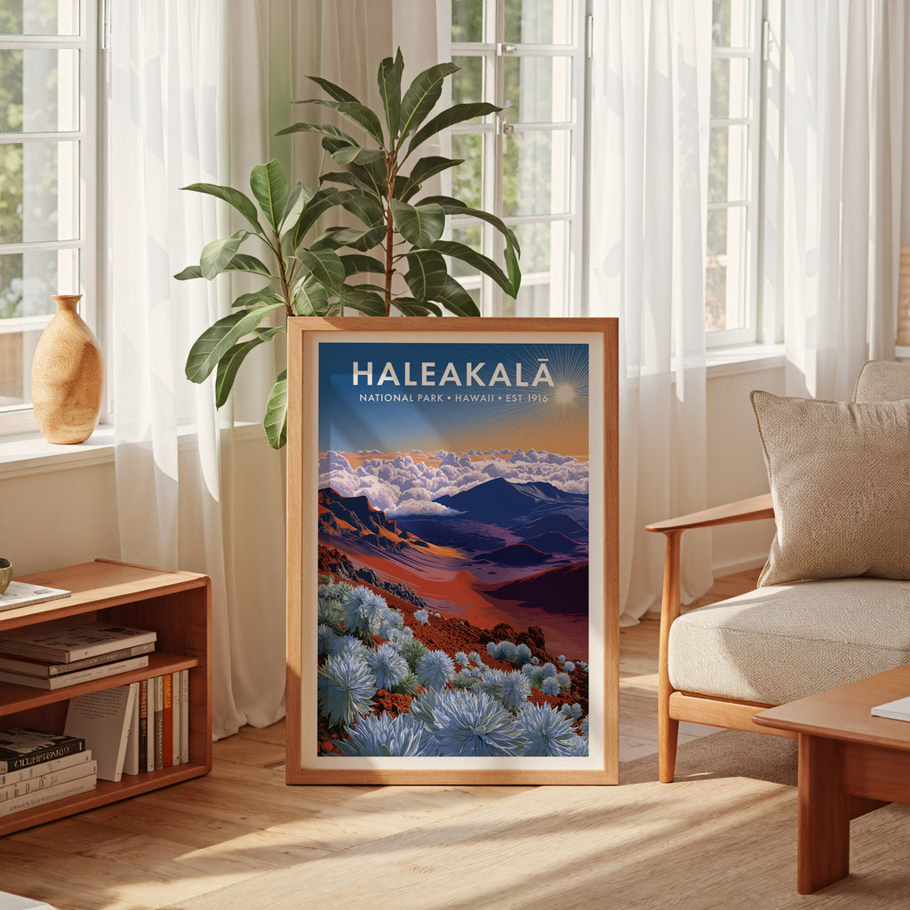 Retro Haleakalā National Park Print
