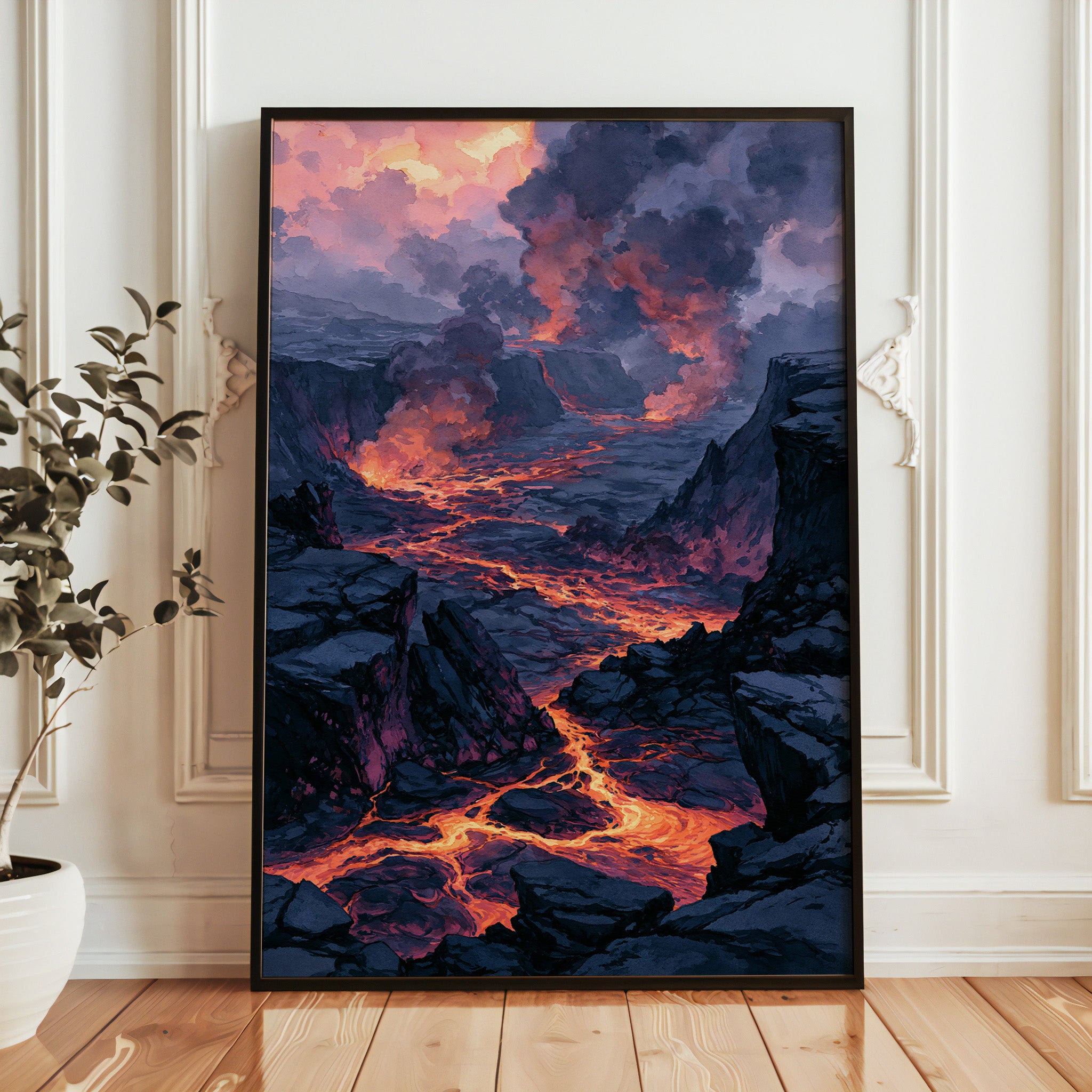 Hawaiʻi Volcanoes National Park Watercolor Art
