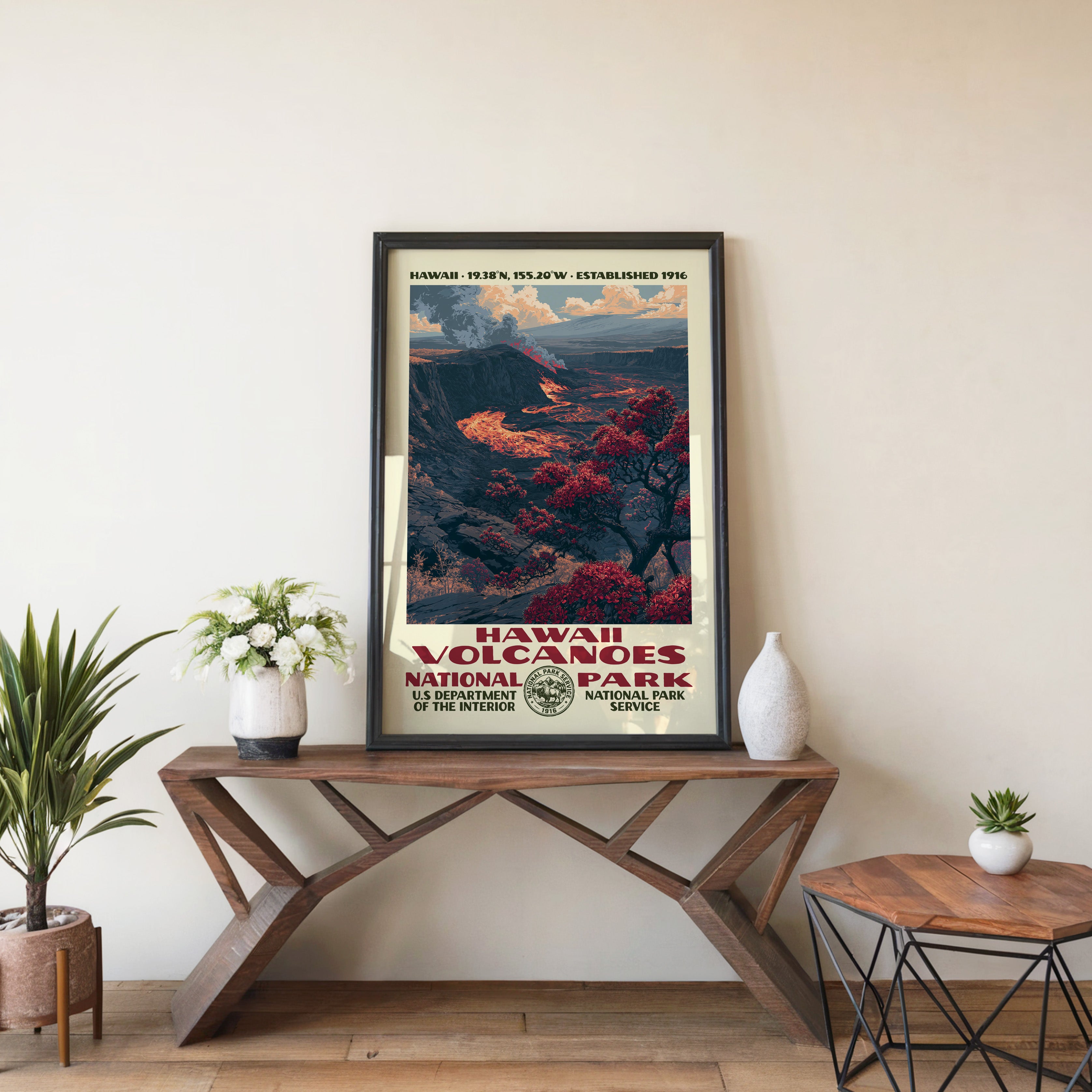 Hawaiʻi Volcanoes National Park Vintage WPA Art