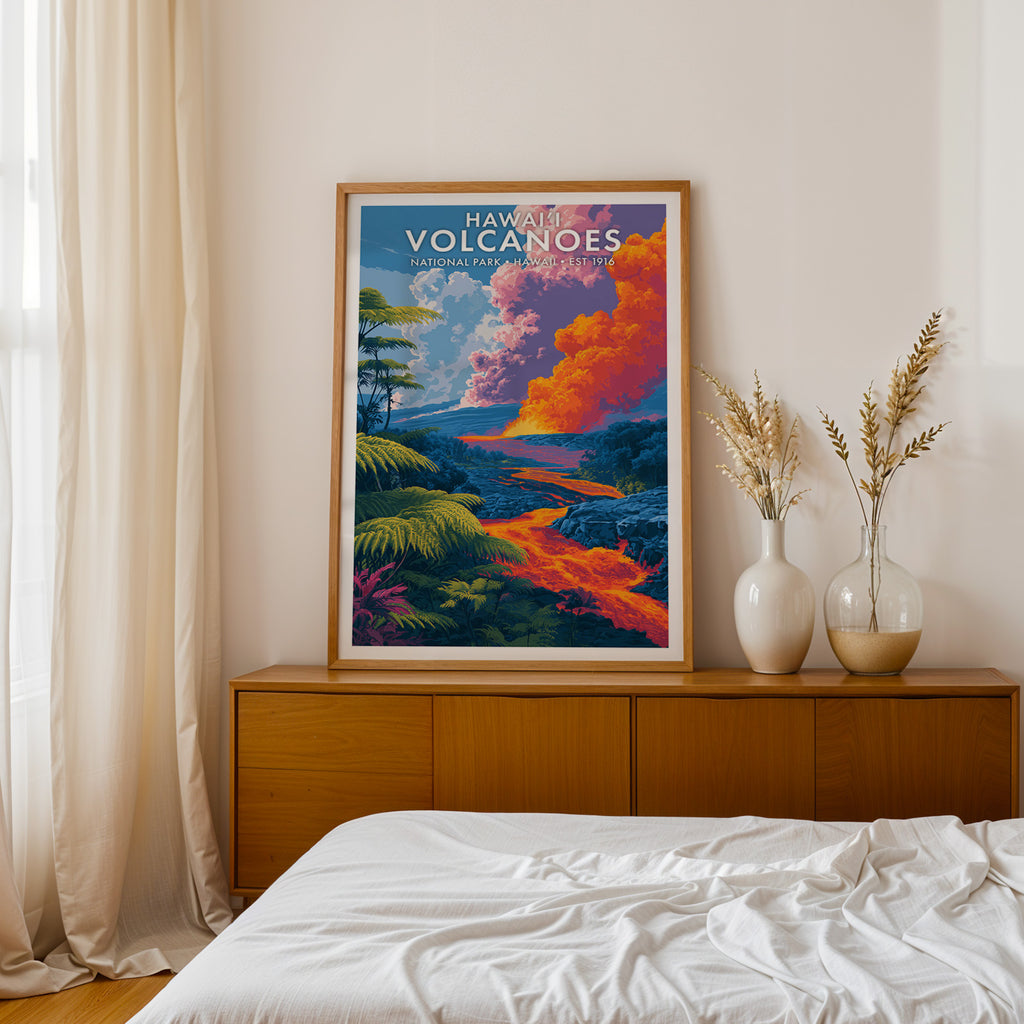 Retro Hawaiʻi Volcanoes National Park Print