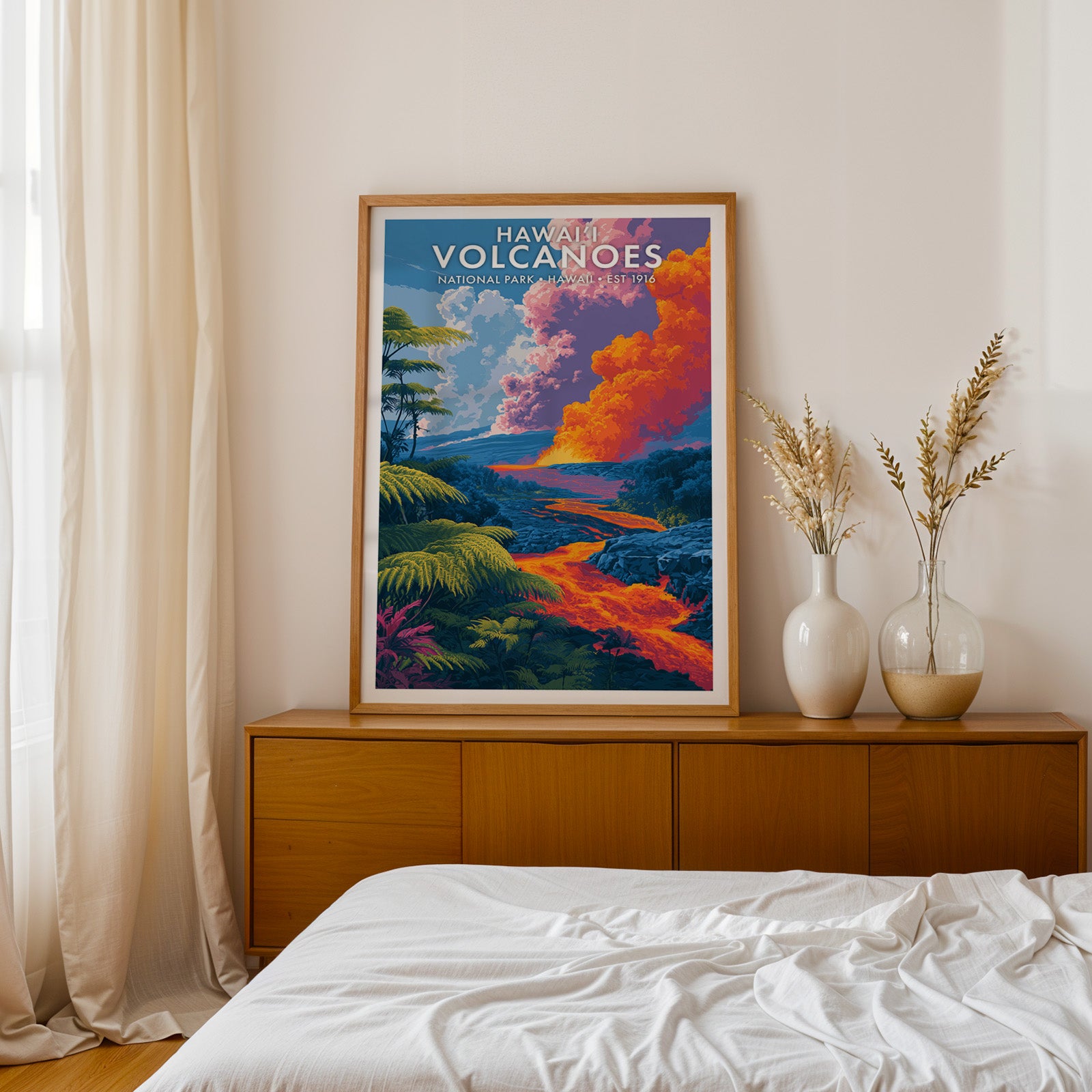Retro Hawaiʻi Volcanoes National Park Print