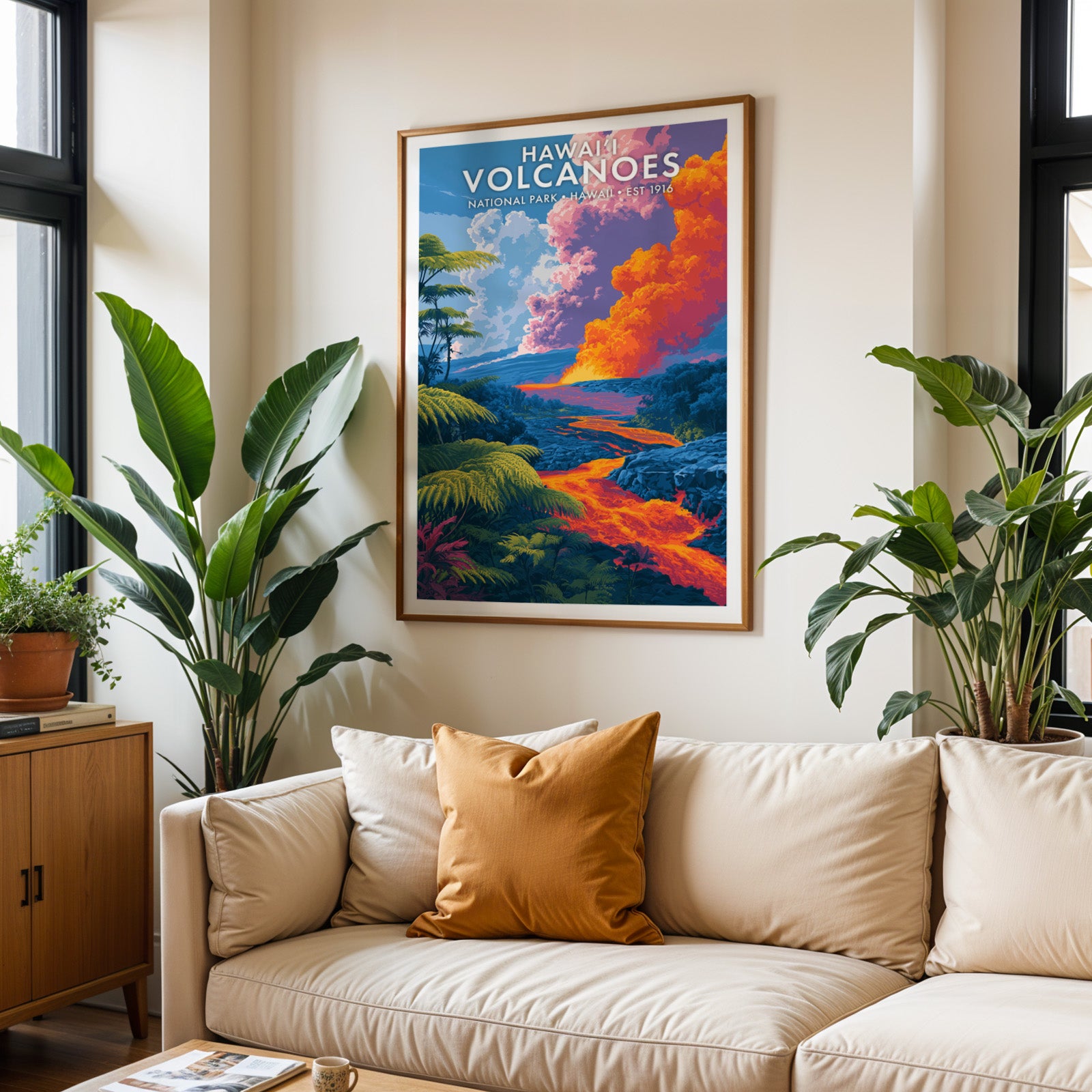 Retro Hawaiʻi Volcanoes National Park Print