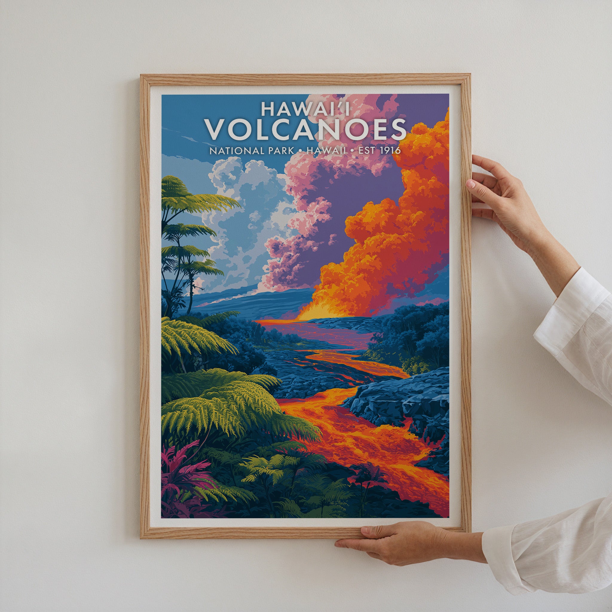 Retro Hawaiʻi Volcanoes National Park Print