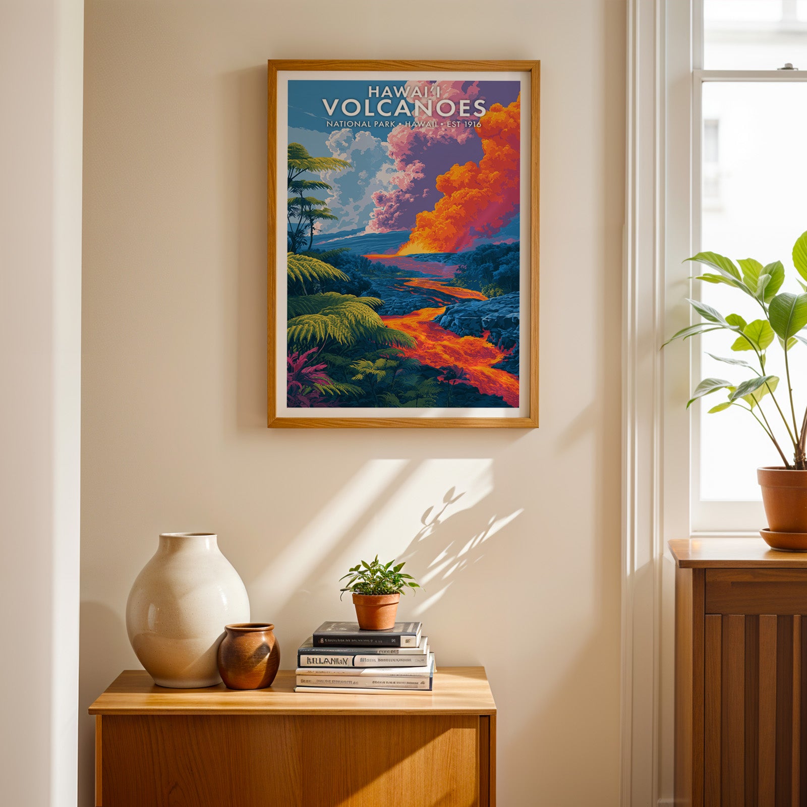 Retro Hawaiʻi Volcanoes National Park Print