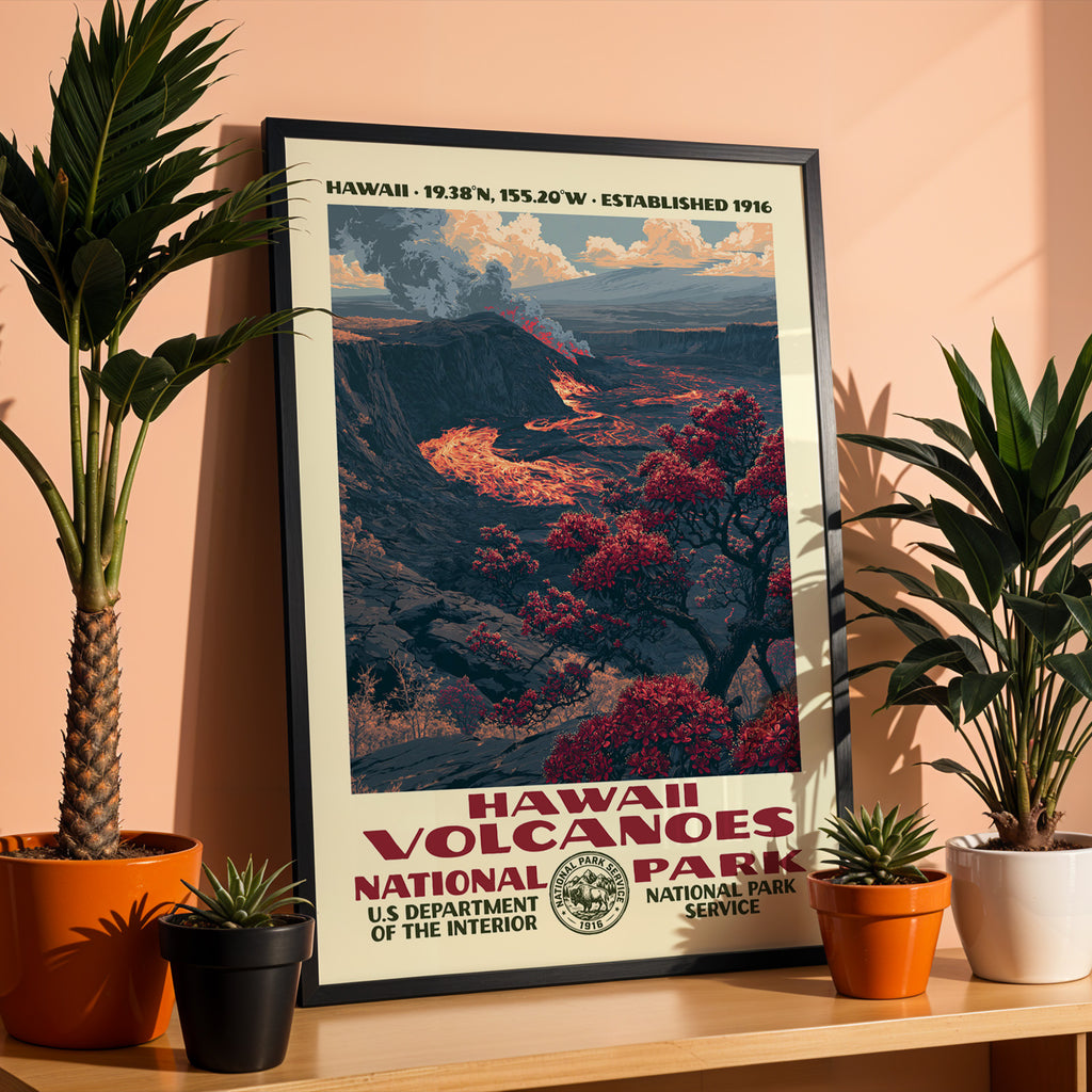 Hawaiʻi Volcanoes National Park Vintage WPA Art