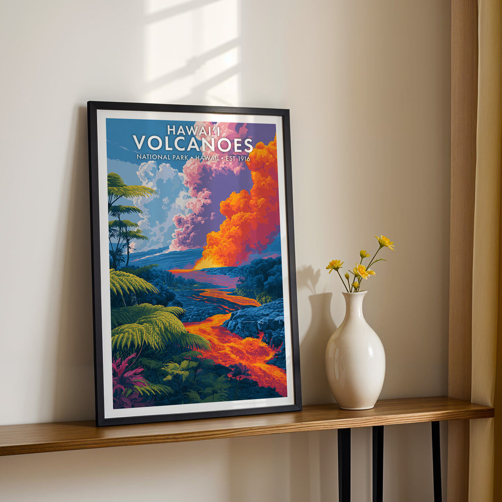 Retro Hawaiʻi Volcanoes National Park Print