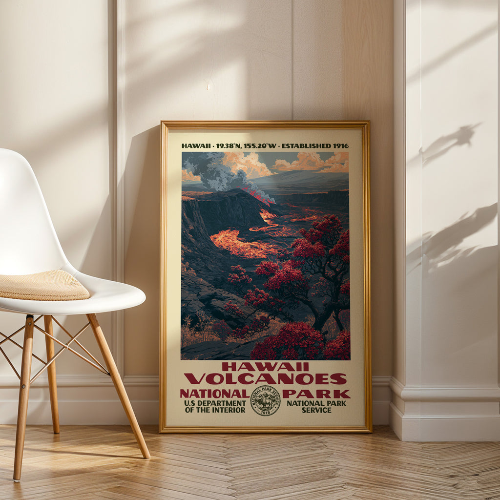 Hawaiʻi Volcanoes National Park Vintage WPA Art