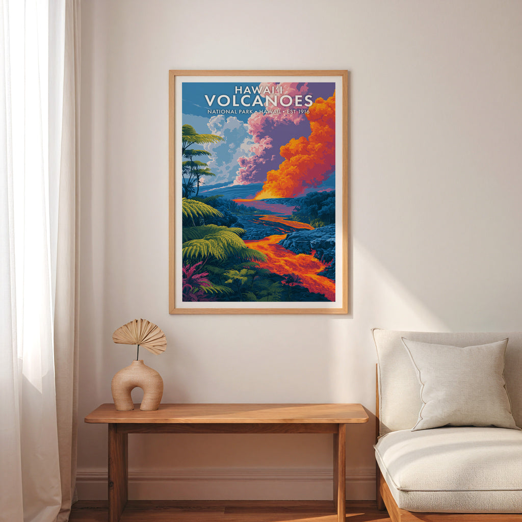 Retro Hawaiʻi Volcanoes National Park Print