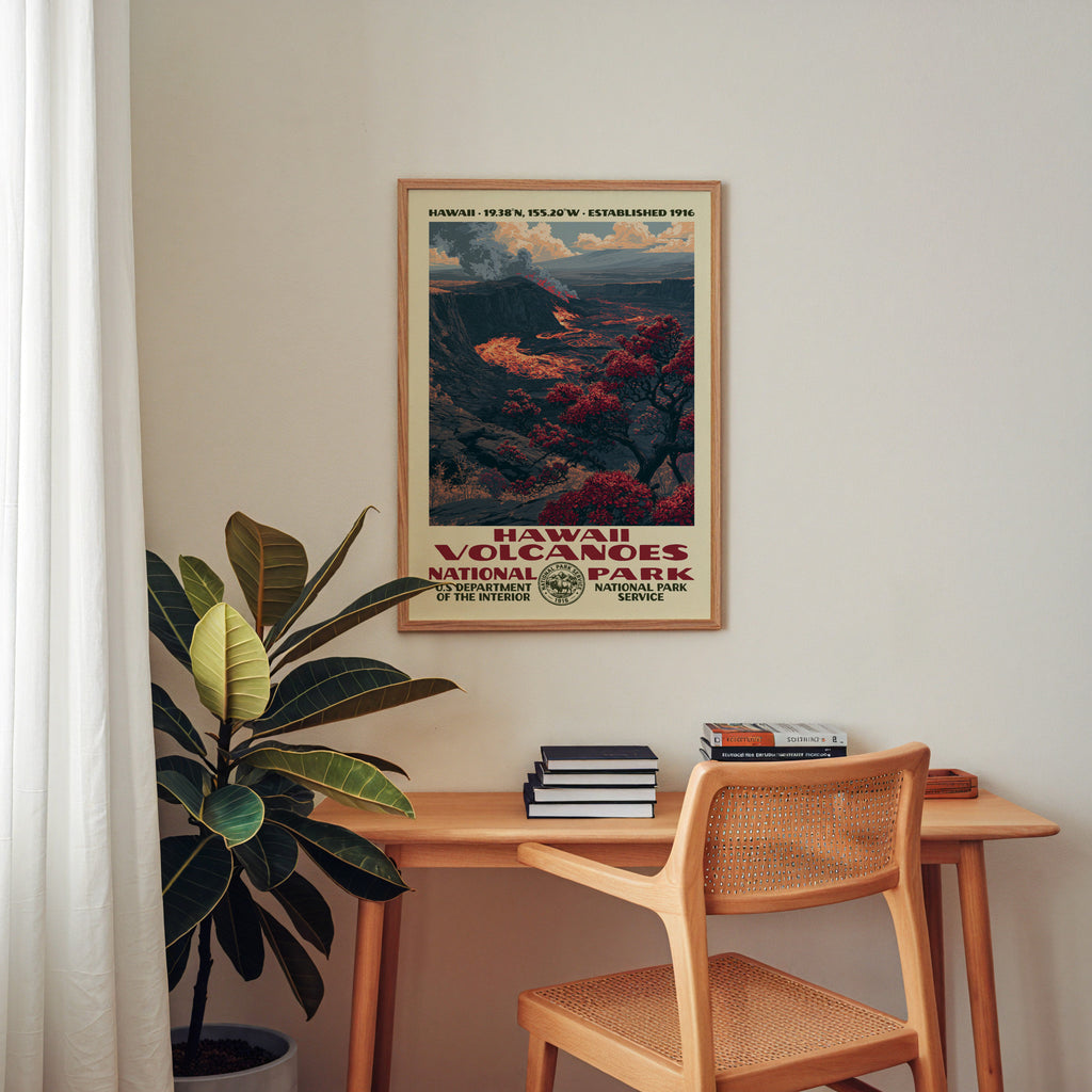 Hawaiʻi Volcanoes National Park Vintage WPA Art
