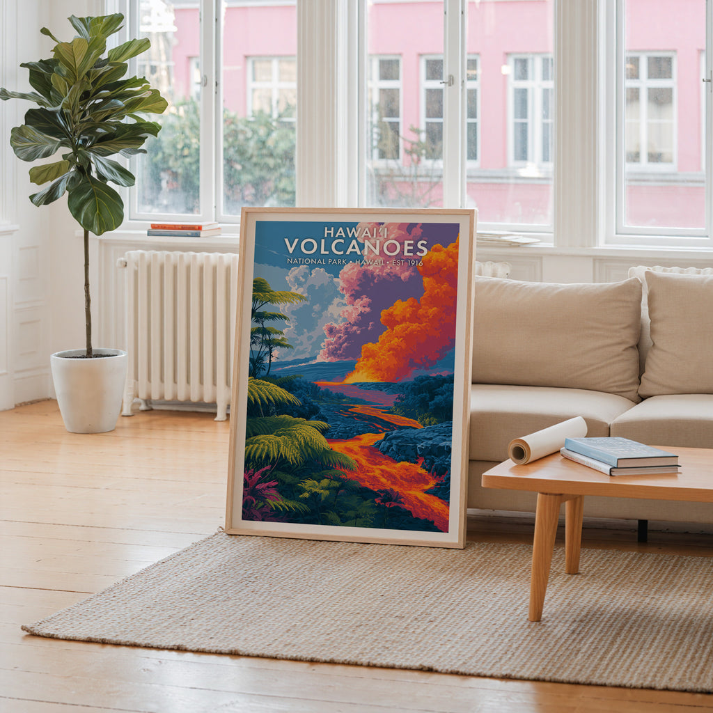 Retro Hawaiʻi Volcanoes National Park Print
