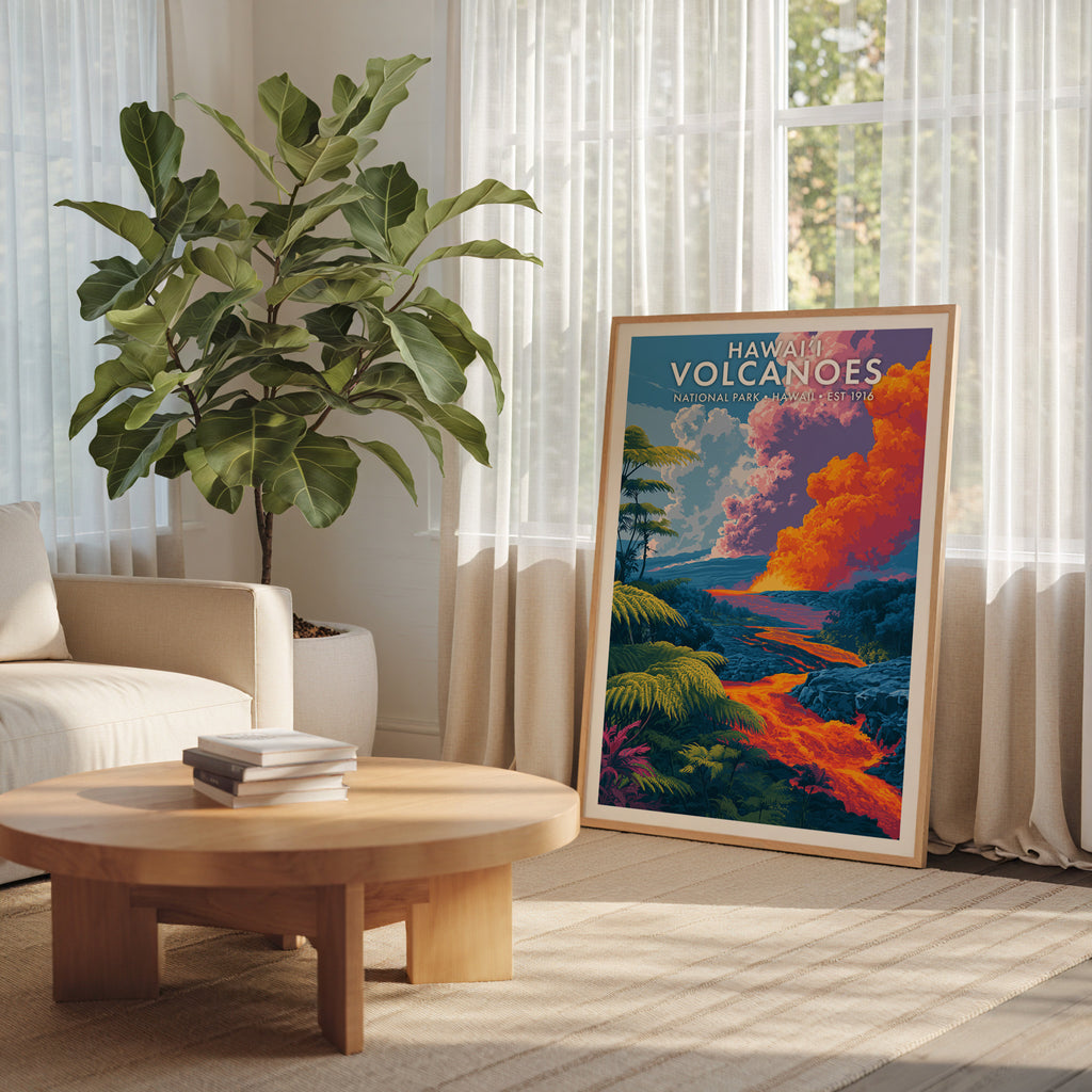 Retro Hawaiʻi Volcanoes National Park Print