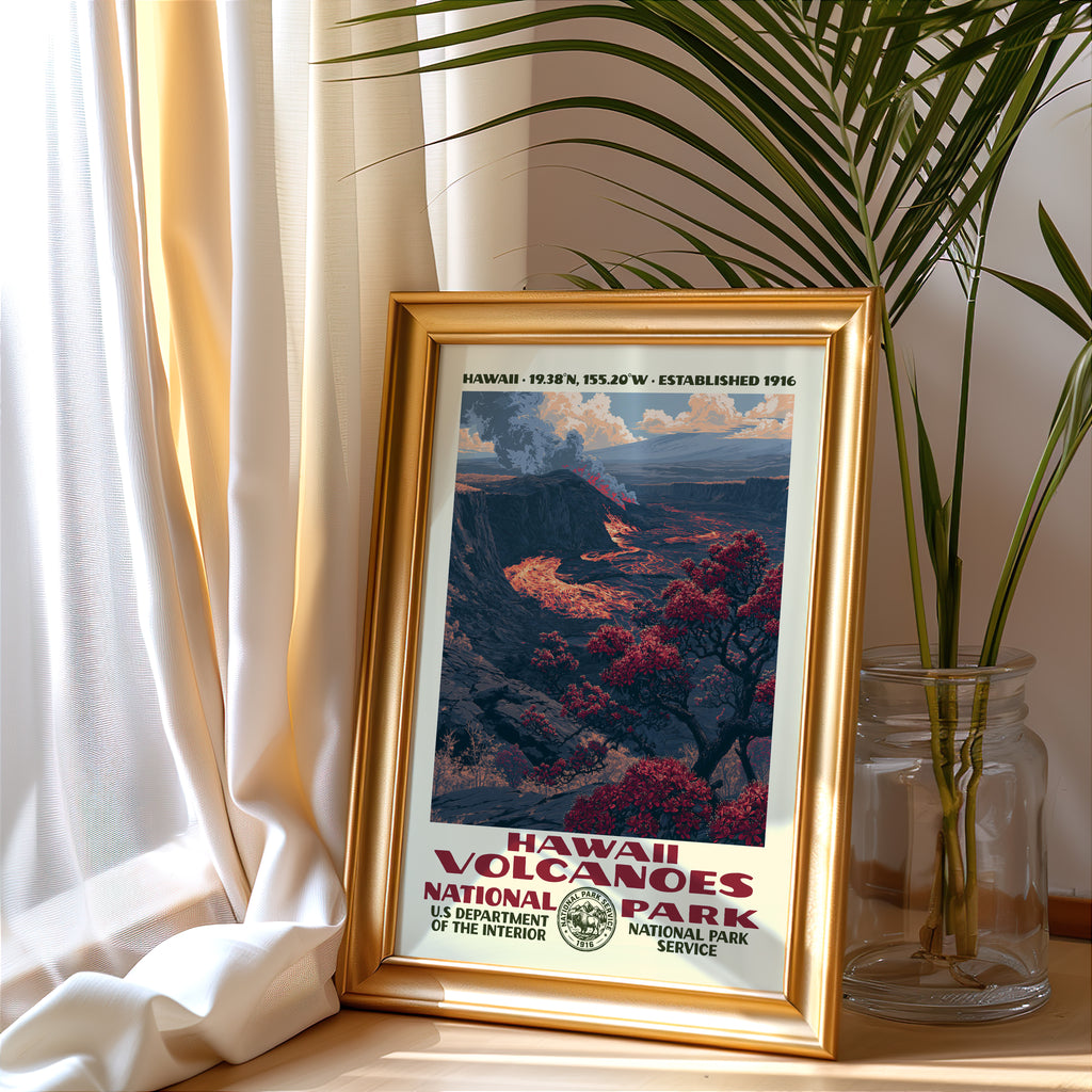 Hawaiʻi Volcanoes National Park Vintage WPA Art