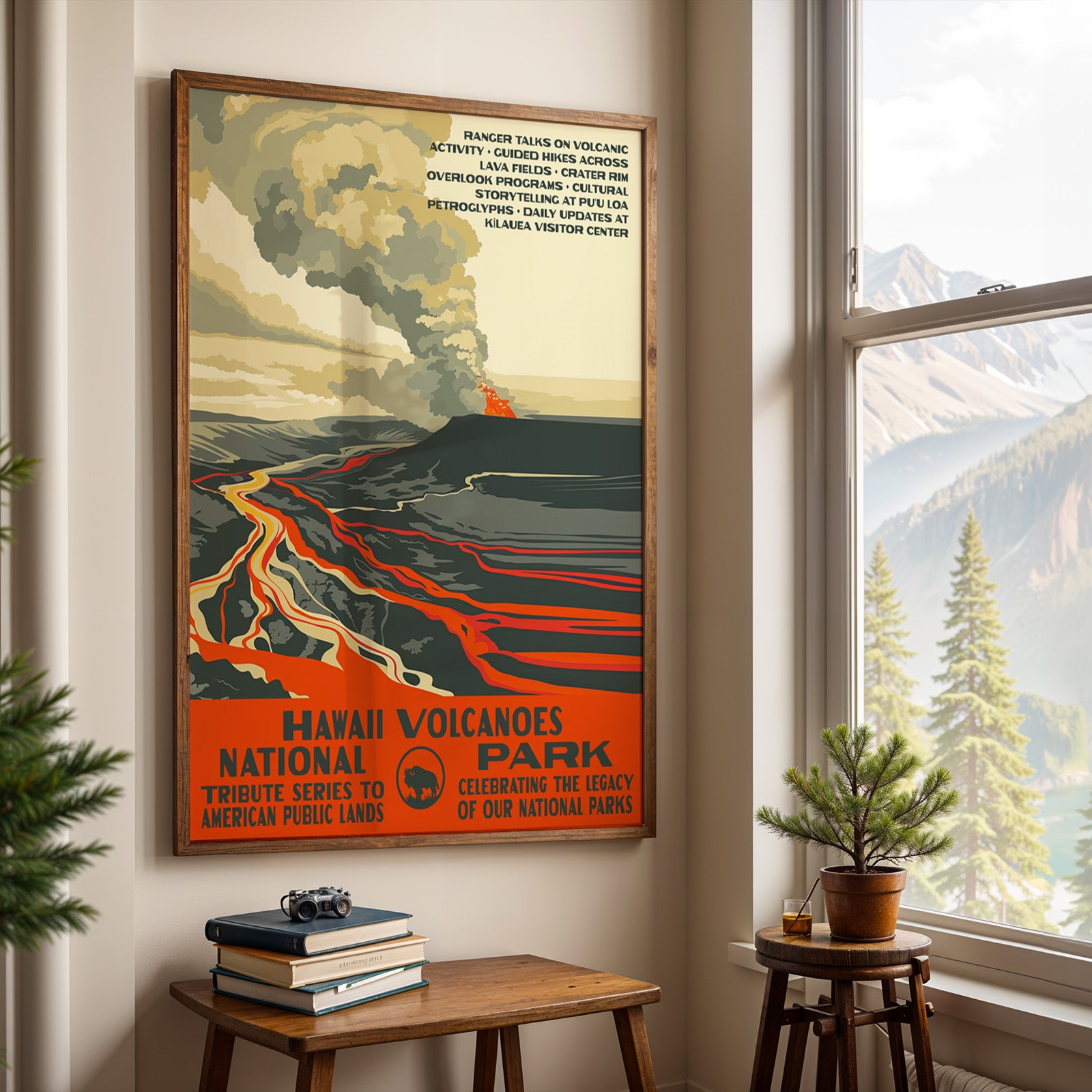 Hawaiʻi Volcanoes National Park Vintage WPA Art