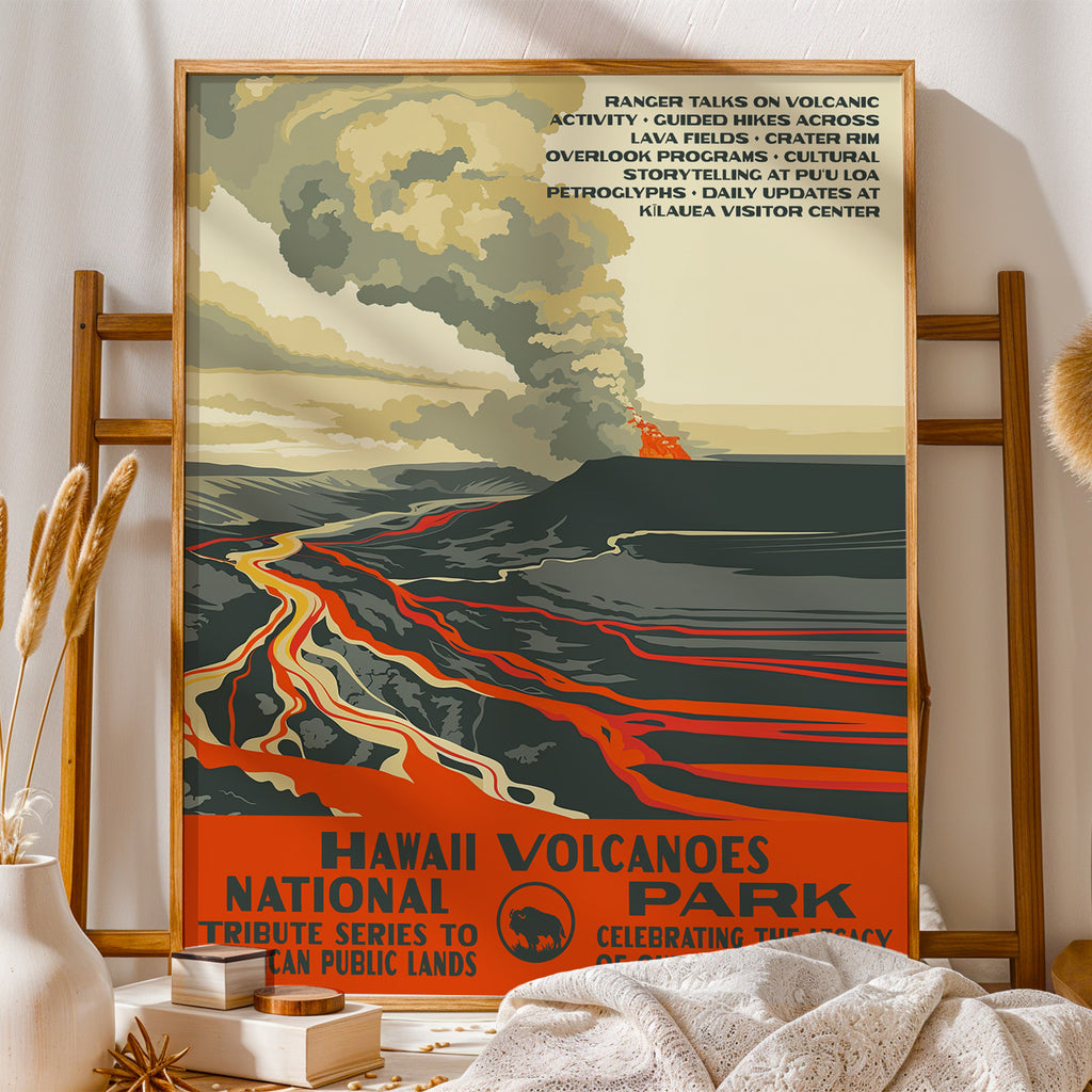 Hawaiʻi Volcanoes National Park Vintage WPA Art