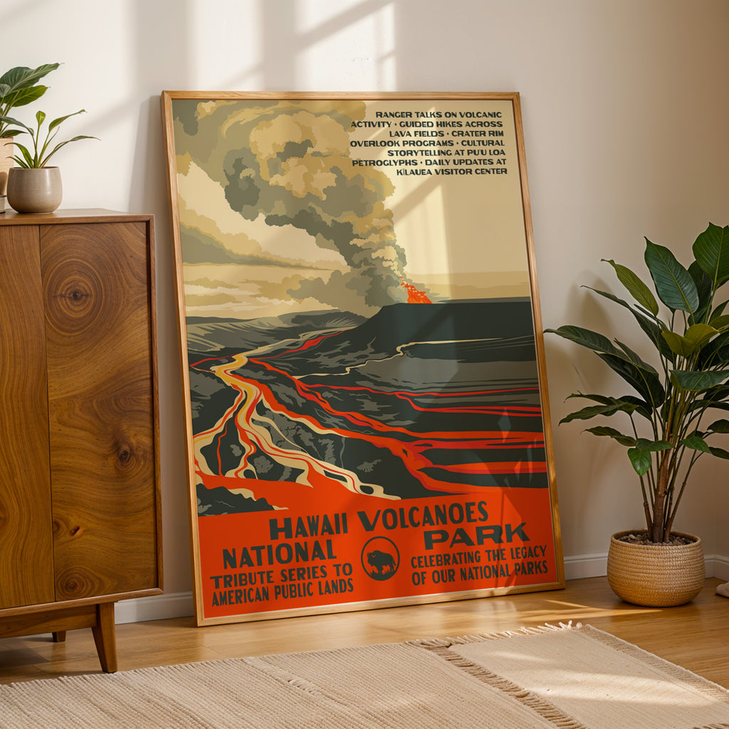 Hawaiʻi Volcanoes National Park Vintage WPA Art
