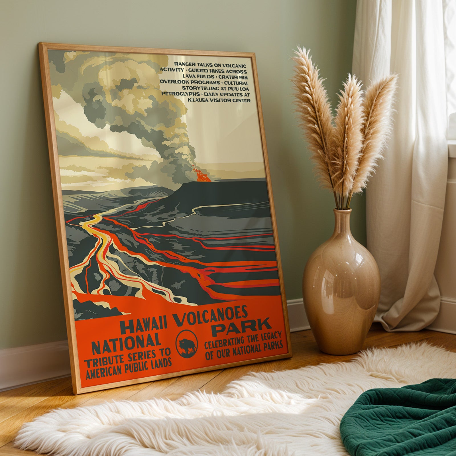 Hawaiʻi Volcanoes National Park Vintage WPA Art