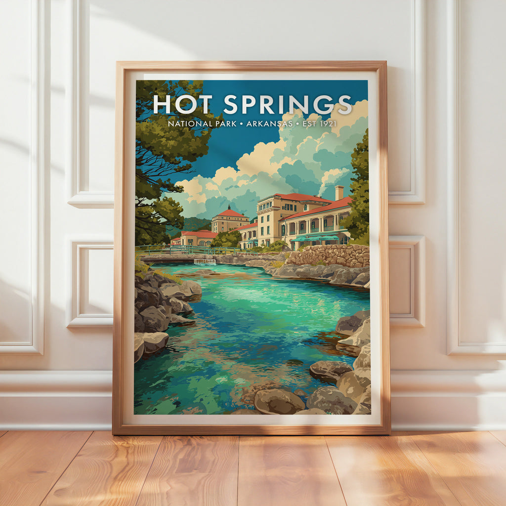 Retro Hot Springs National Park Print