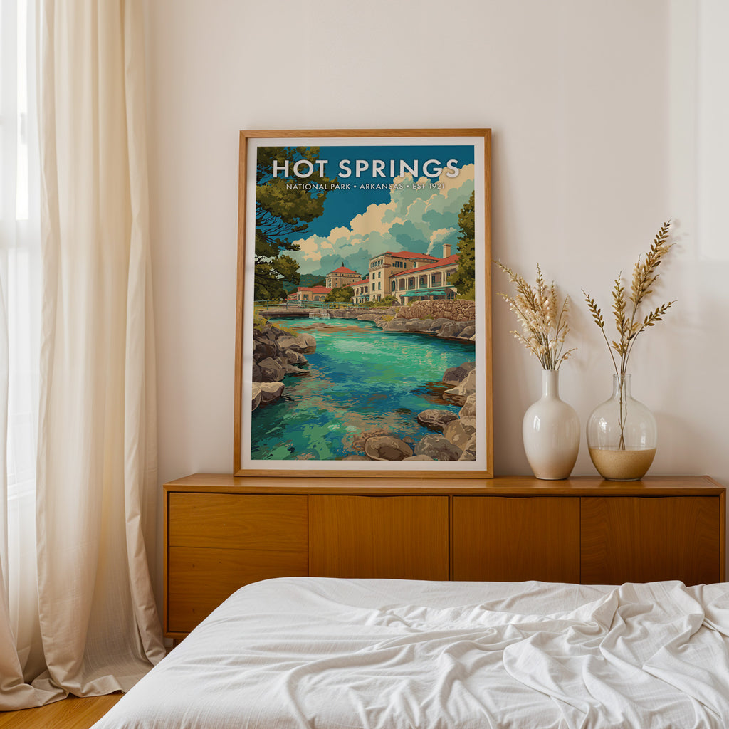 Retro Hot Springs National Park Print