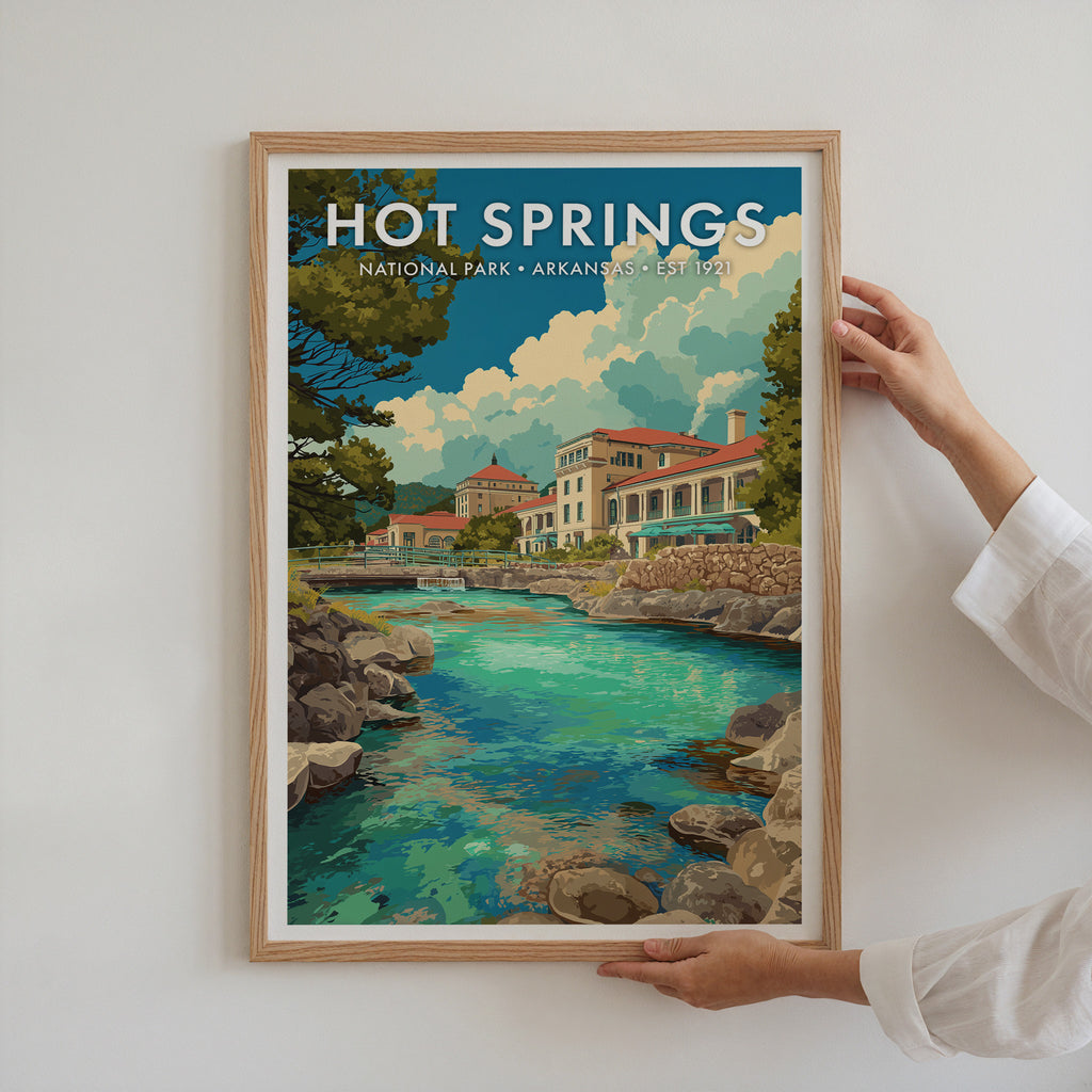 Retro Hot Springs National Park Print