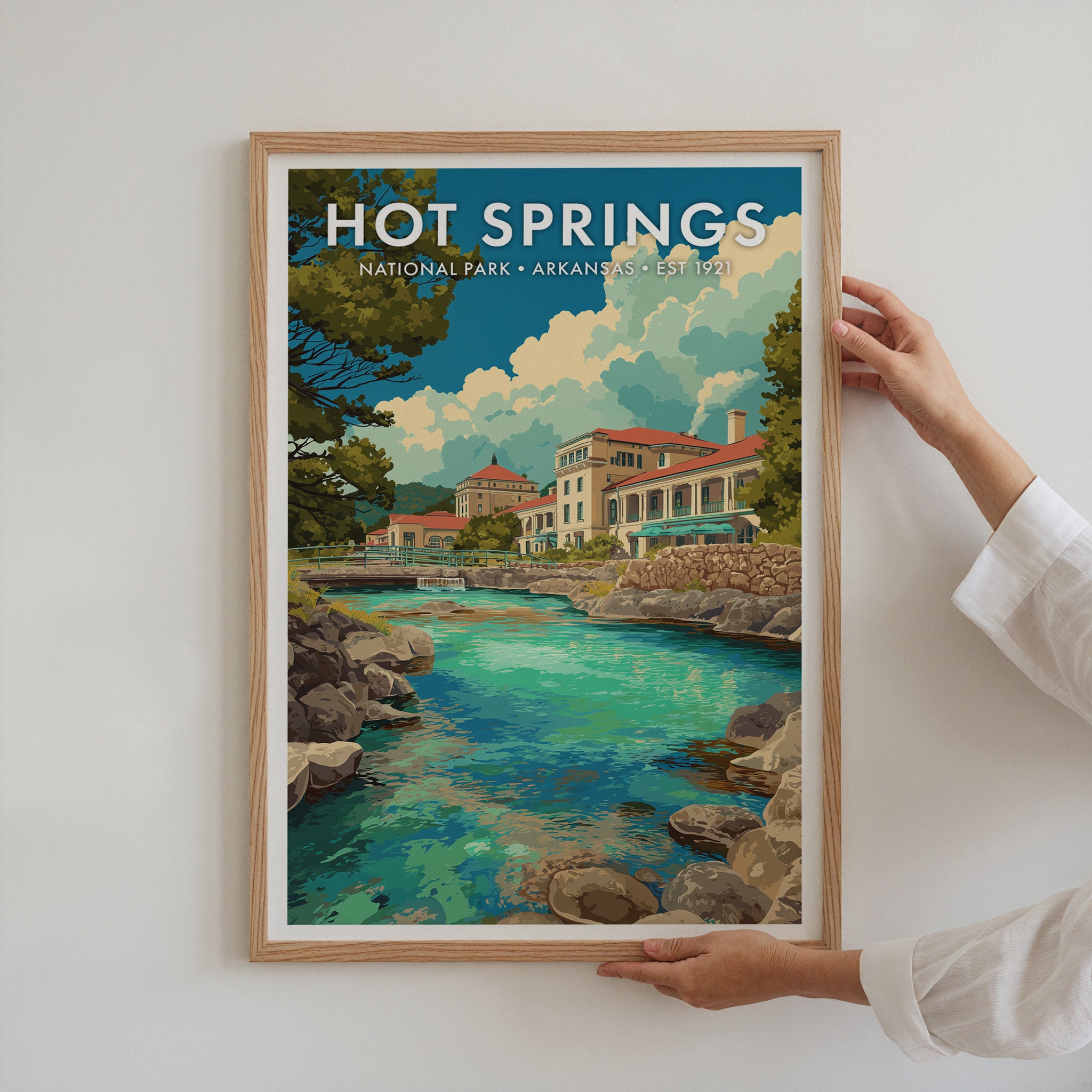 Retro Hot Springs National Park Print