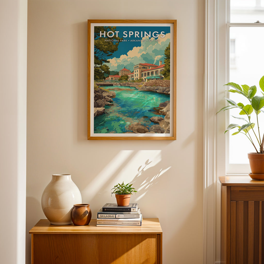 Retro Hot Springs National Park Print