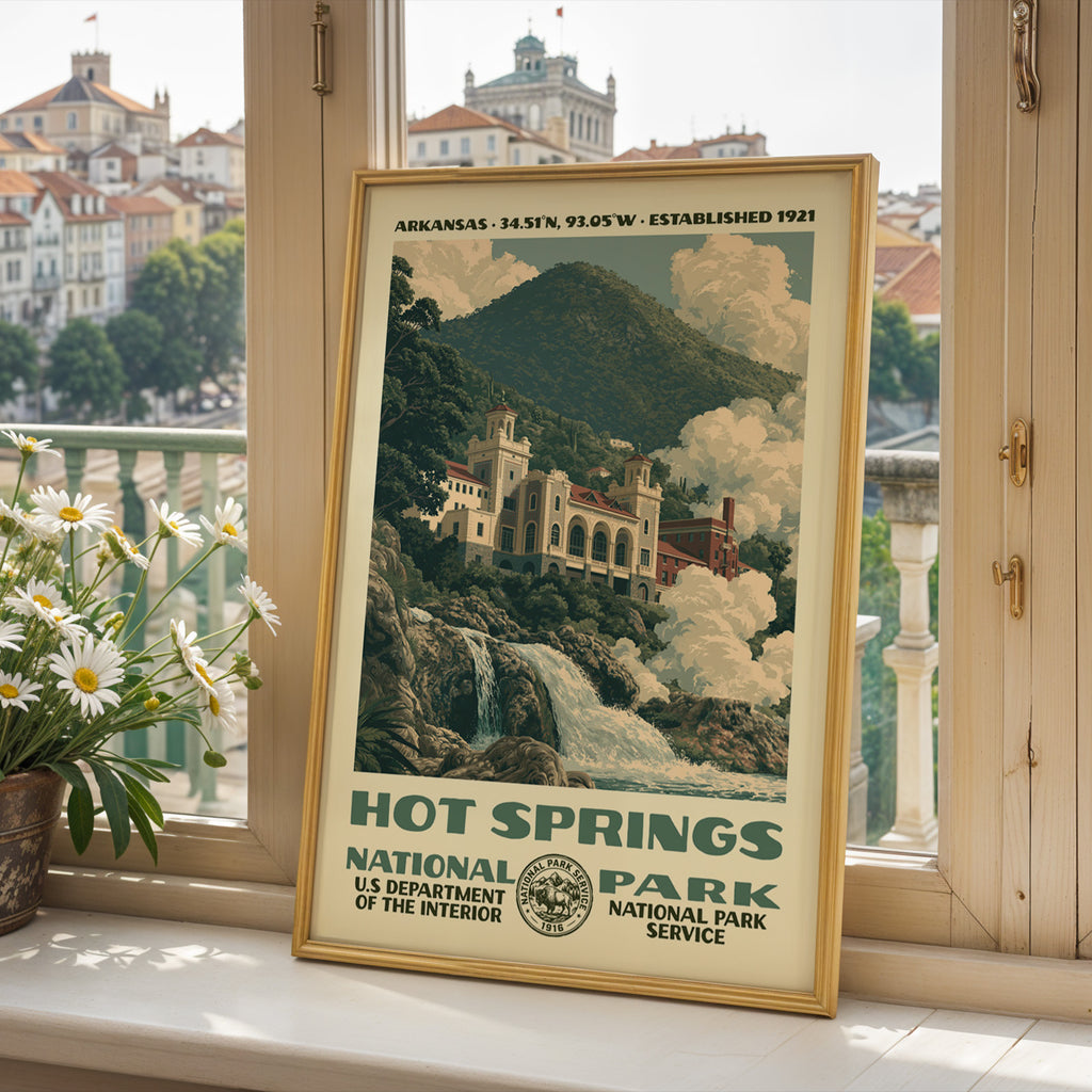 Hot Springs National Park Vintage WPA Art