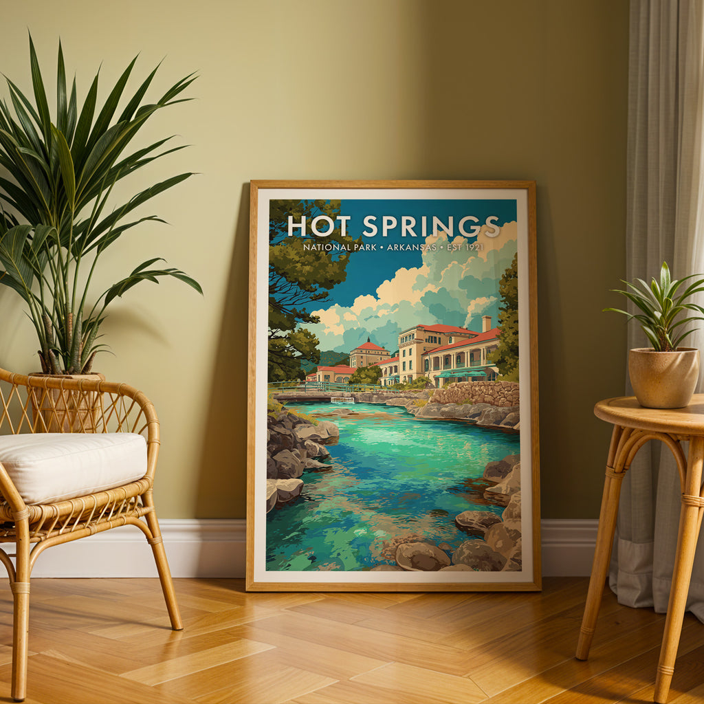 Retro Hot Springs National Park Print