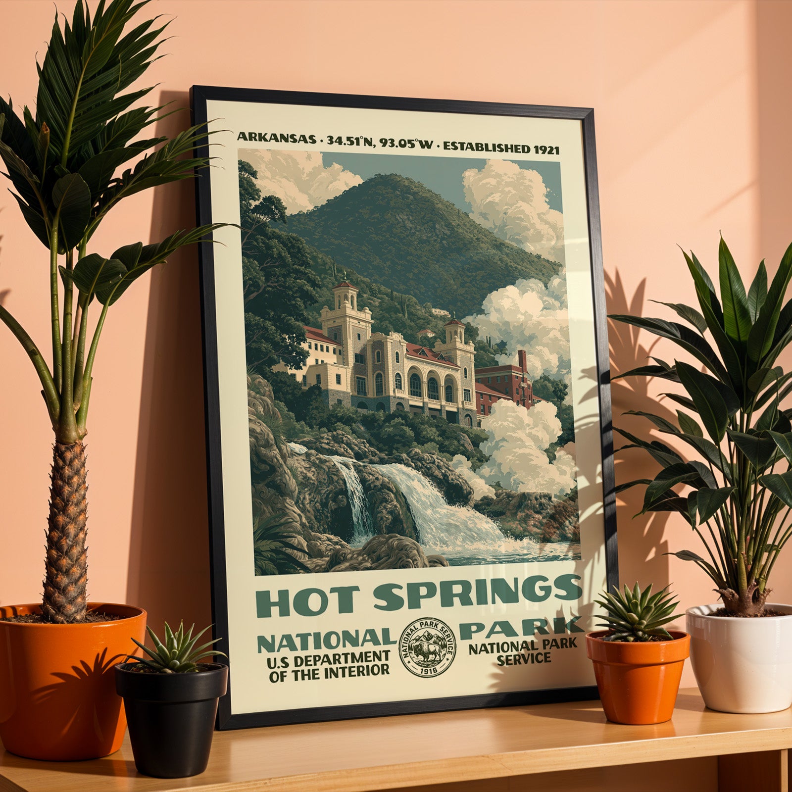 Hot Springs National Park Vintage WPA Art