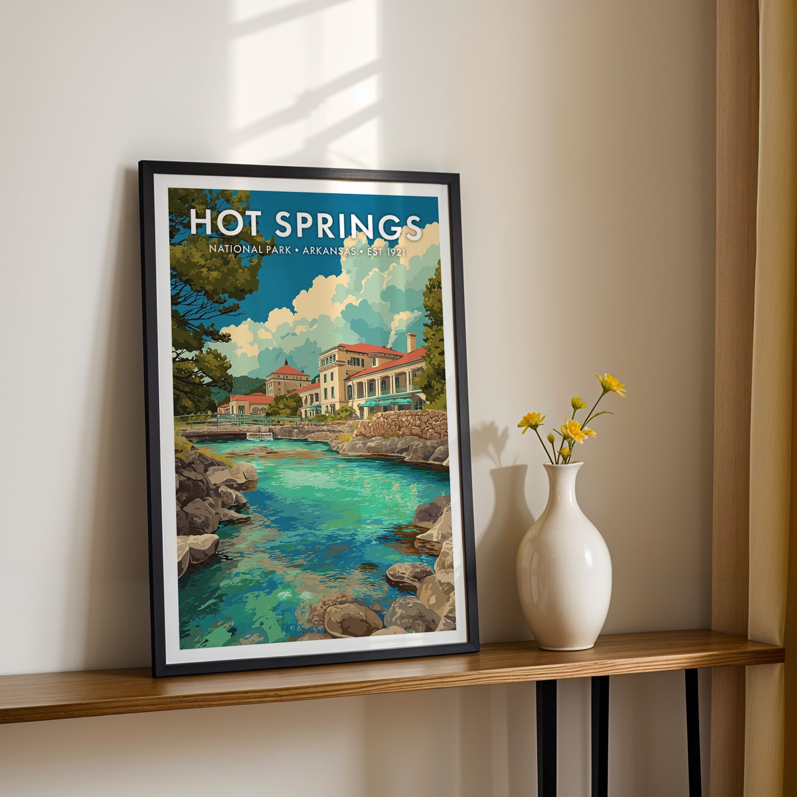 Retro Hot Springs National Park Print